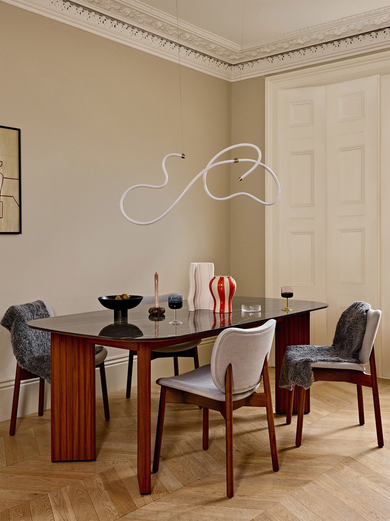 Riga Dining Table Grey Ceramic