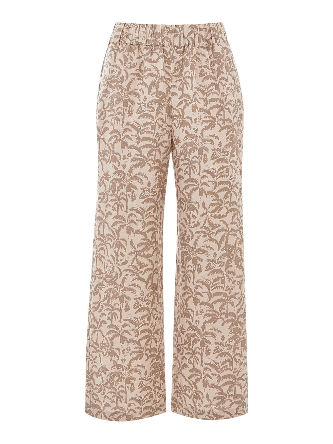 Palm Print Cropped Trouser