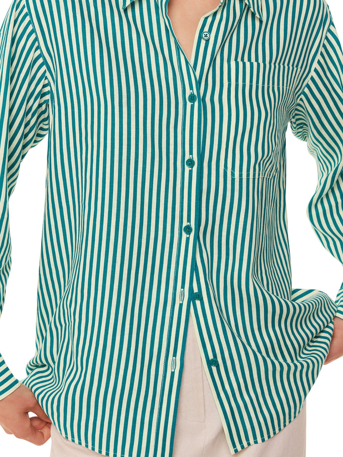 Stripe Linen Blend Shirt