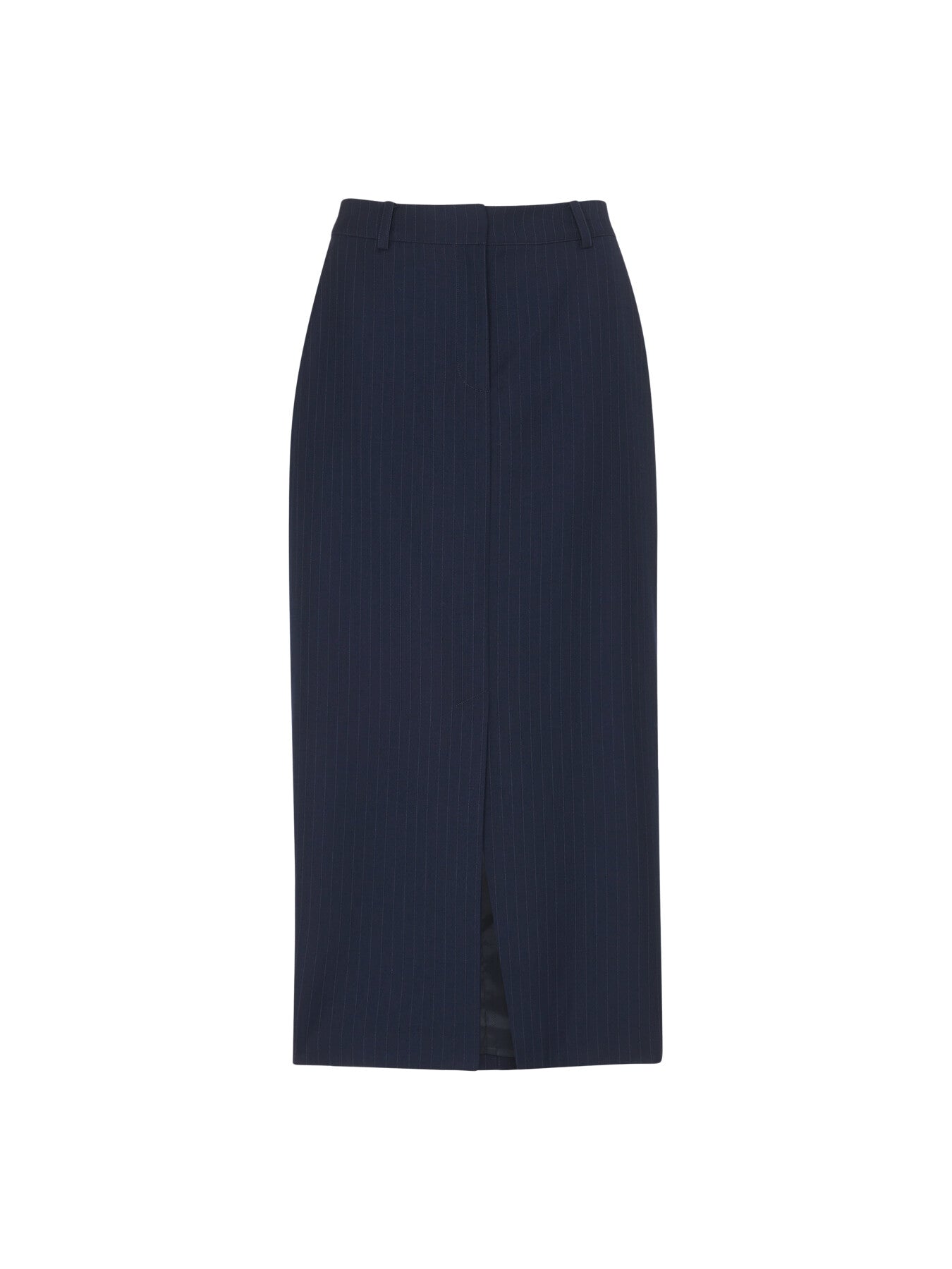 Pinstripe Tailored Midi Skirt