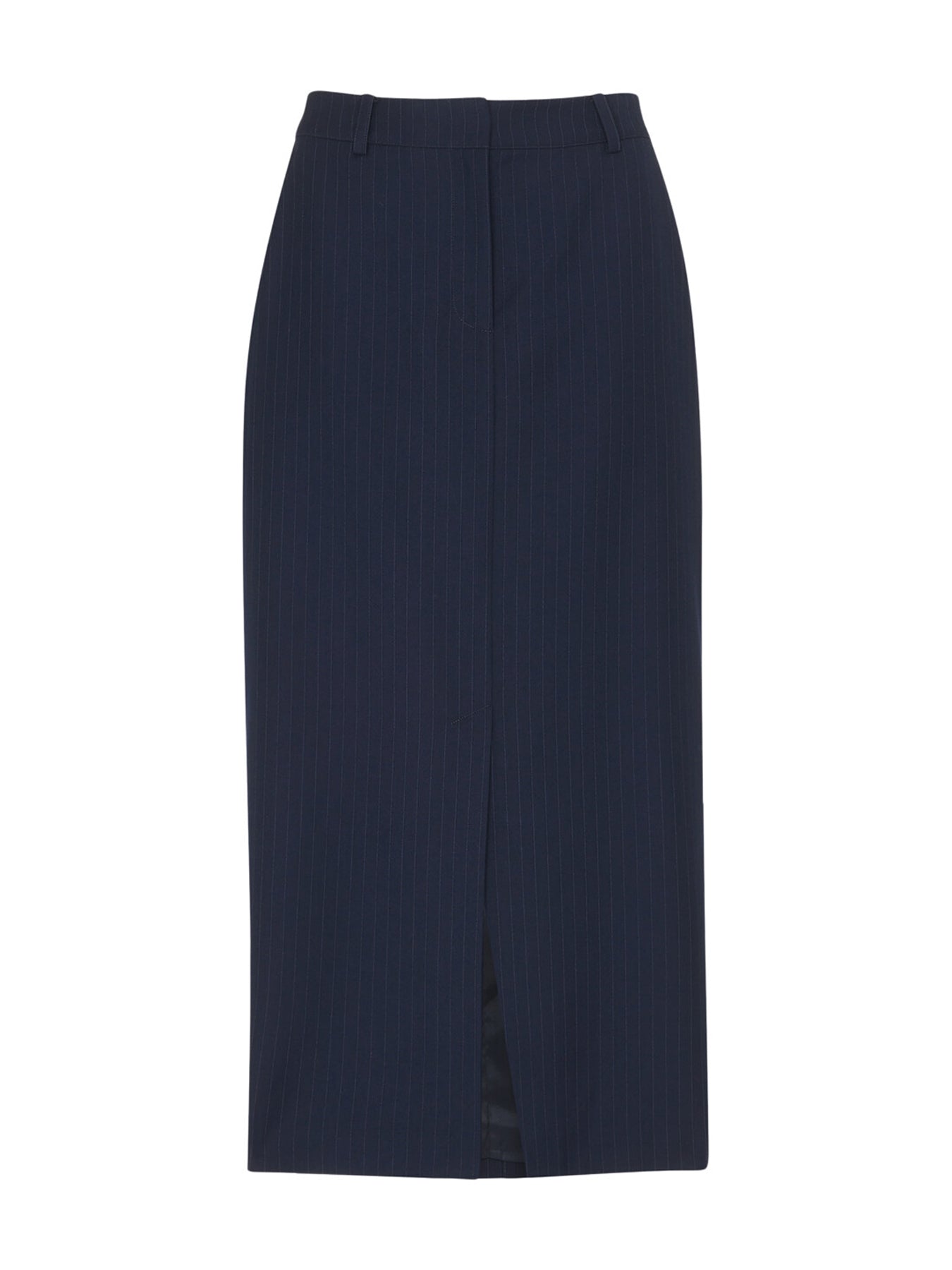 Pinstripe Tailored Midi Skirt