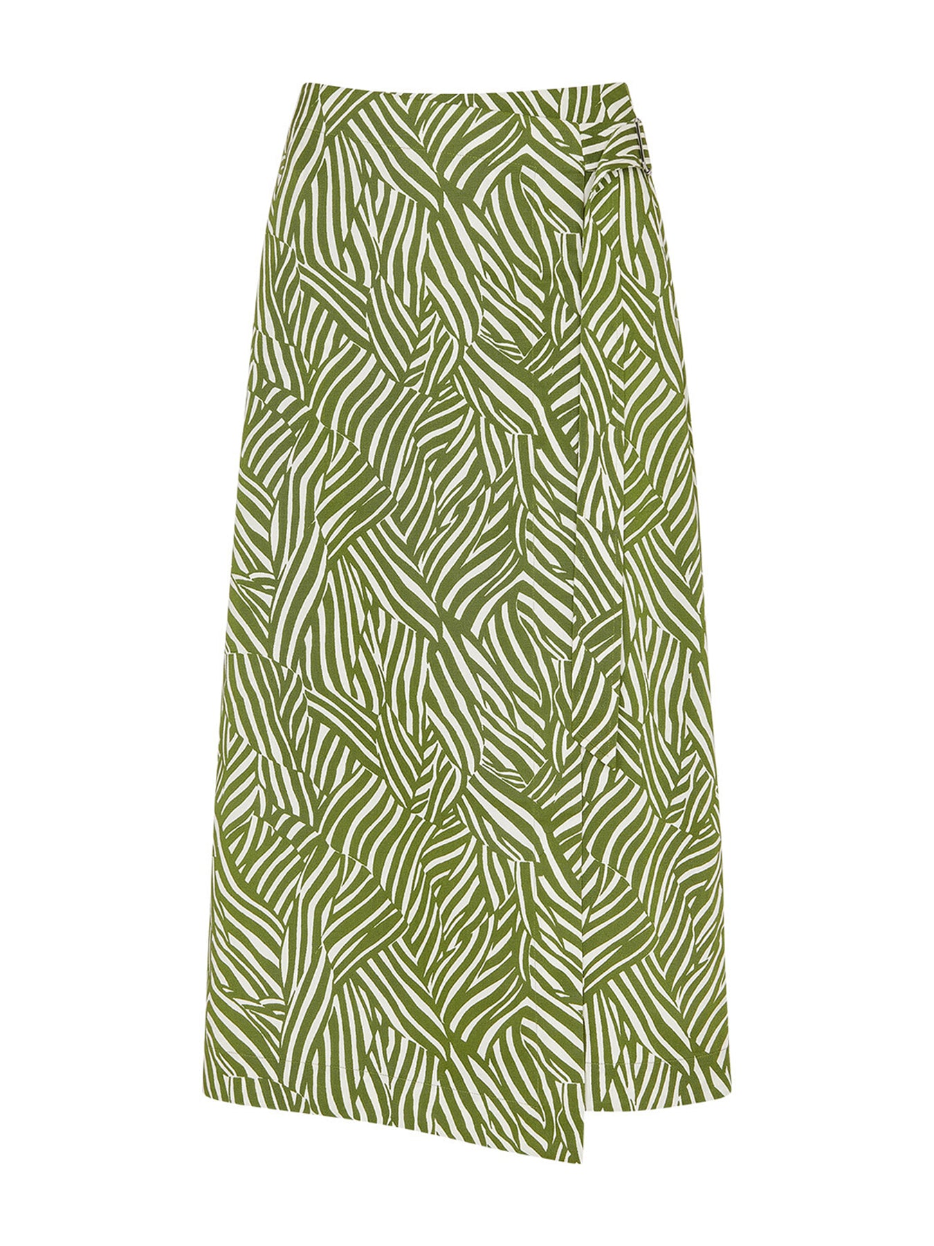 Linear Leaf Wrap Midi Skirt