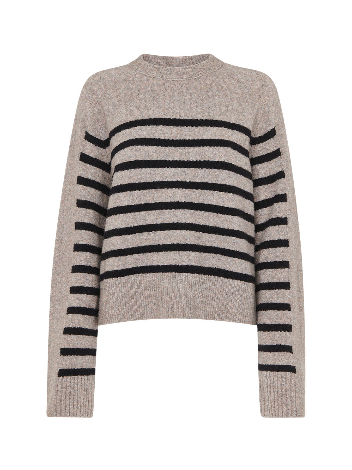 Wool Mix Stripe Contrast Knit