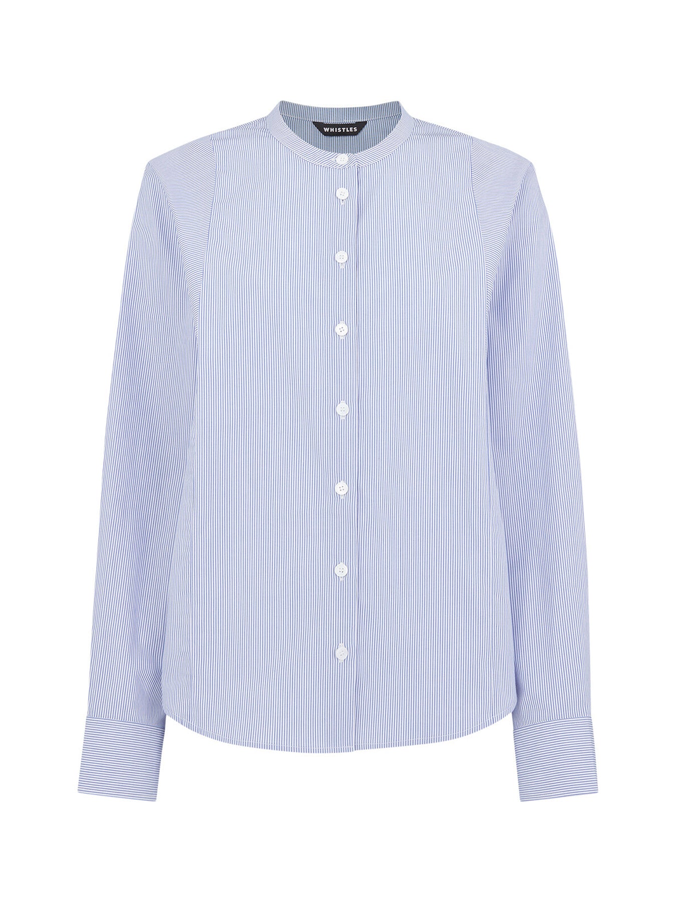 Stripe Grandad Collar Shirt