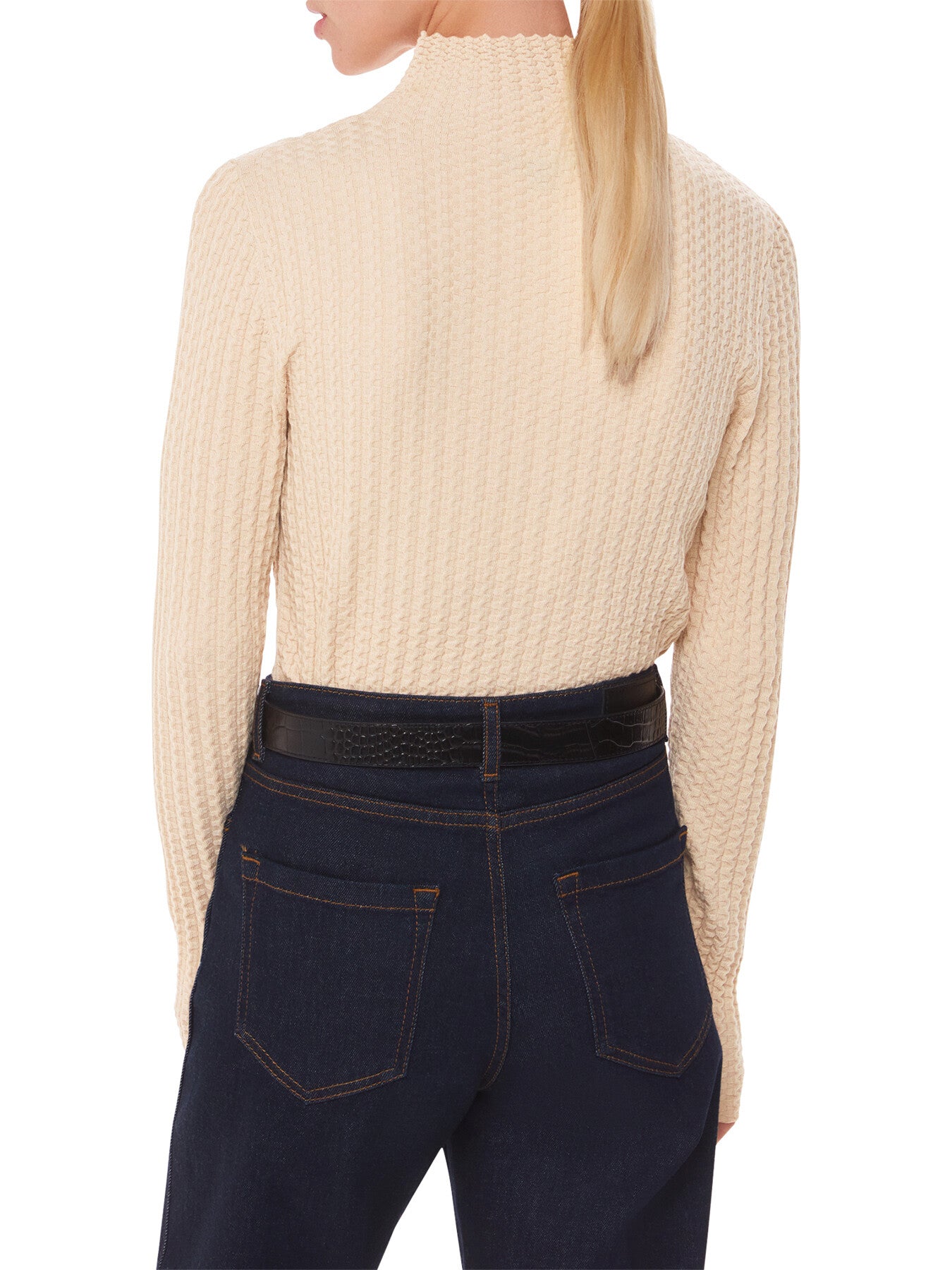 Textured Detail High Neck Knit