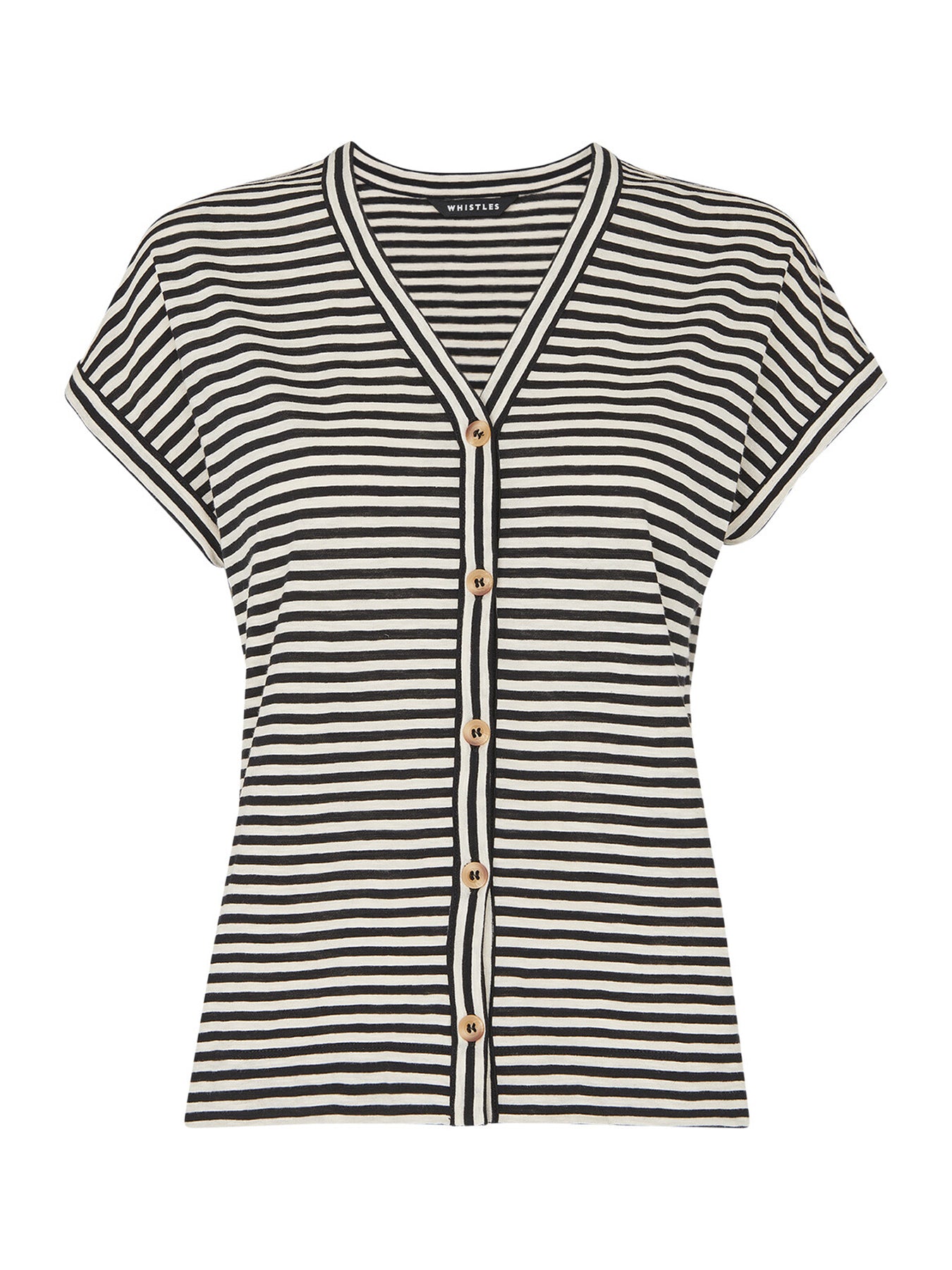 Jilly Stripe Button Top
