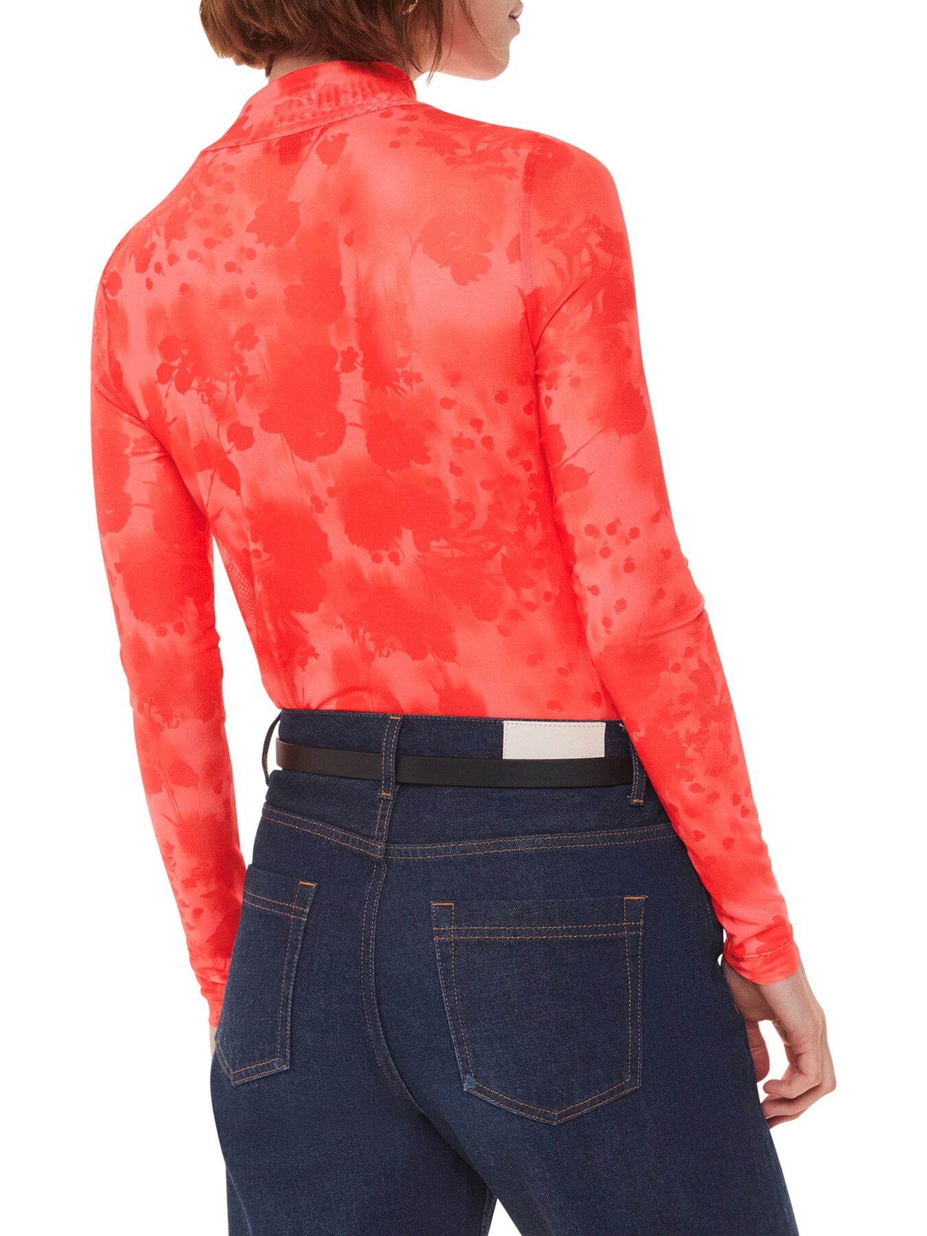 Blurred Blooms Mesh Top
