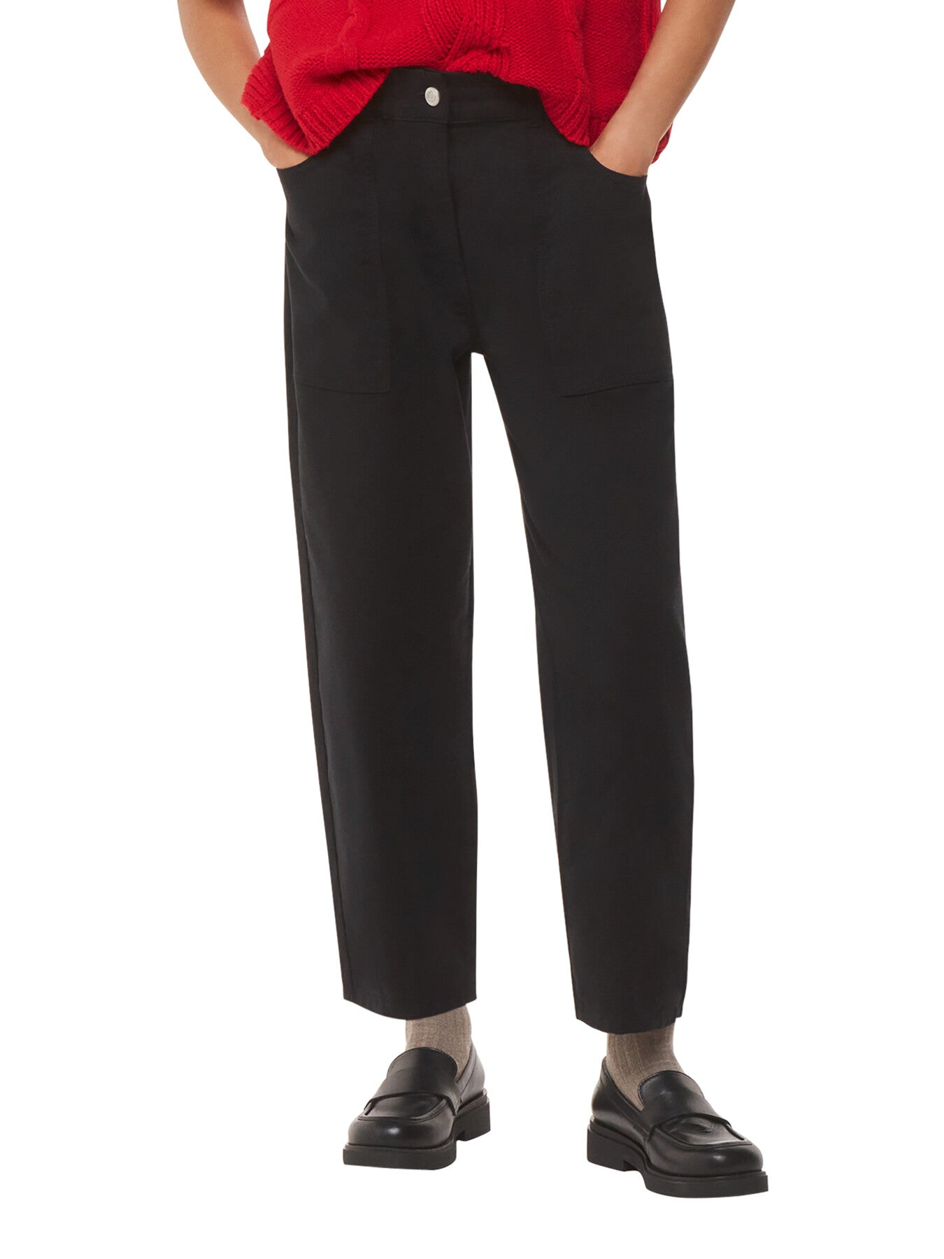 Solid Black Tessa Casual Trouser
