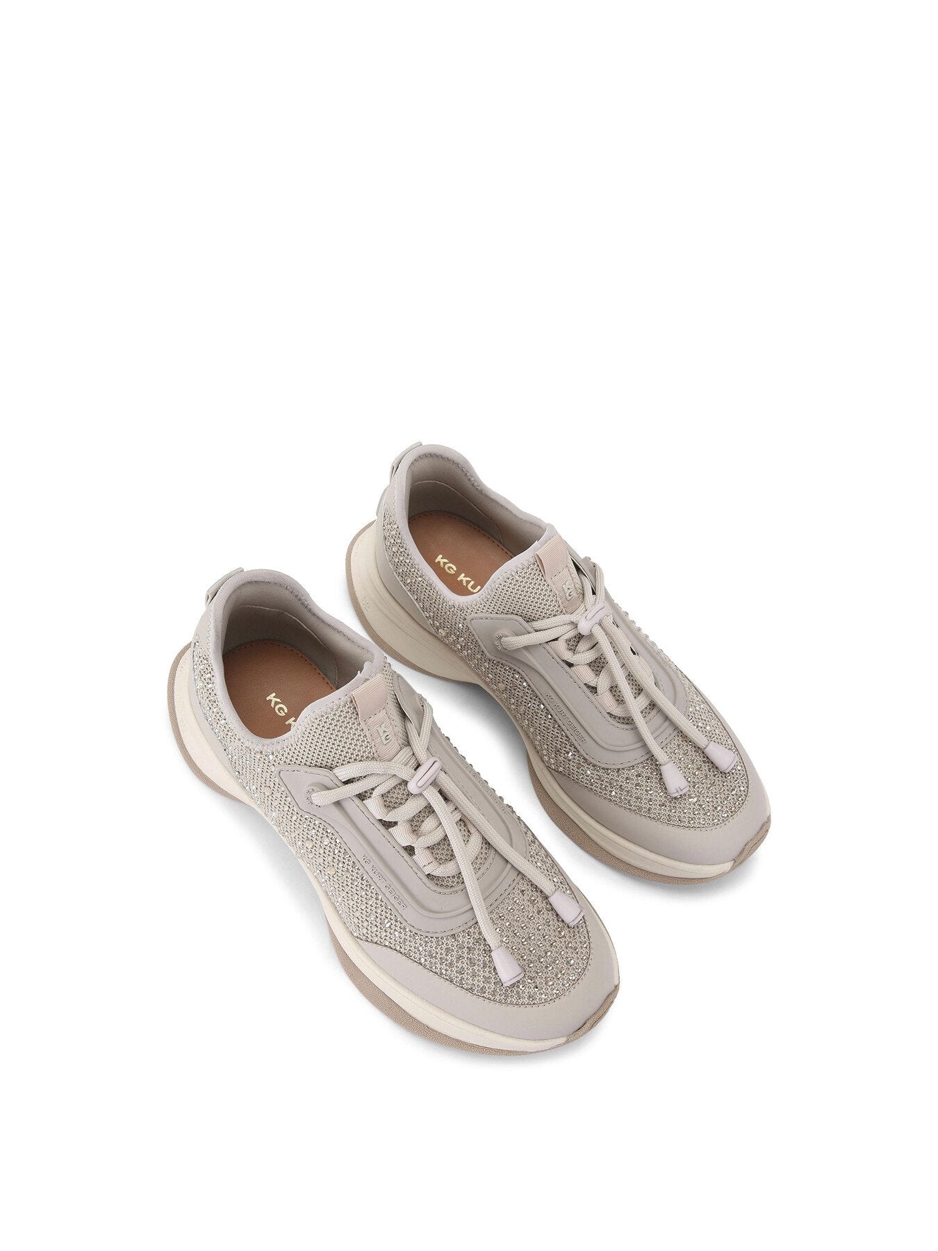Kelsie Knit Gem Embellished Trainers
