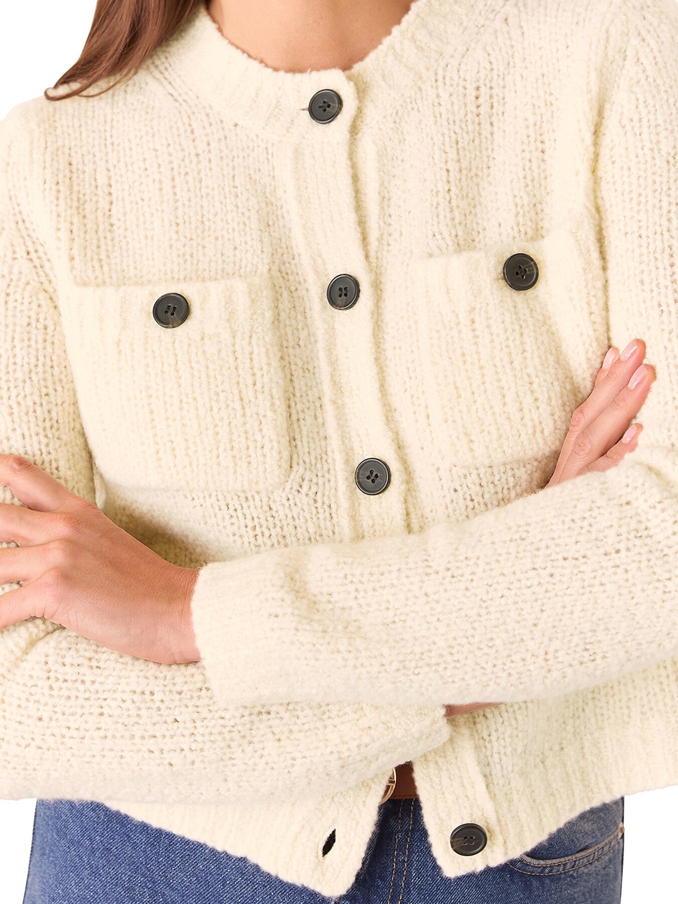 Wool Mix Textured Cardigan