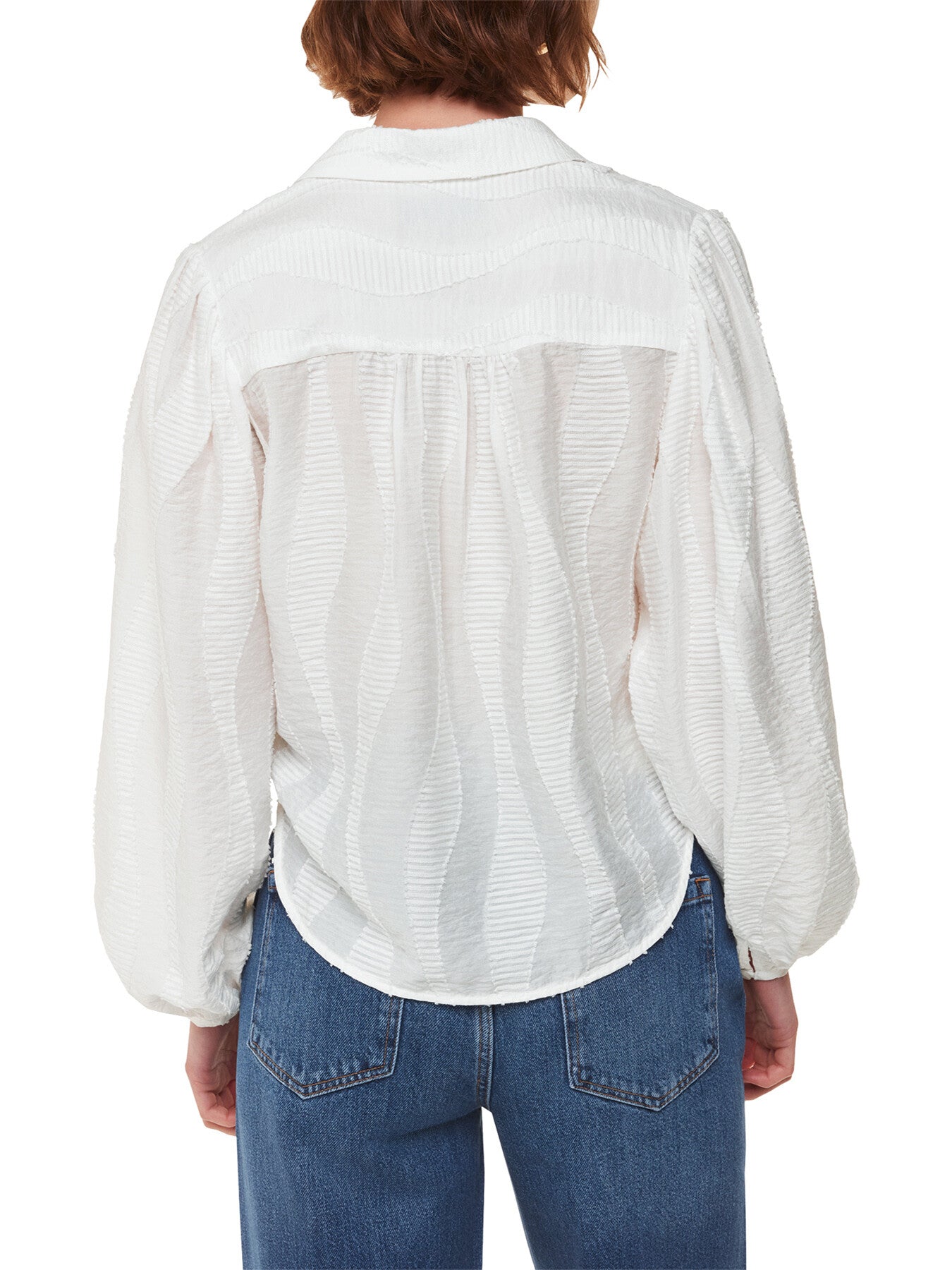White Hannah Textured Shirt