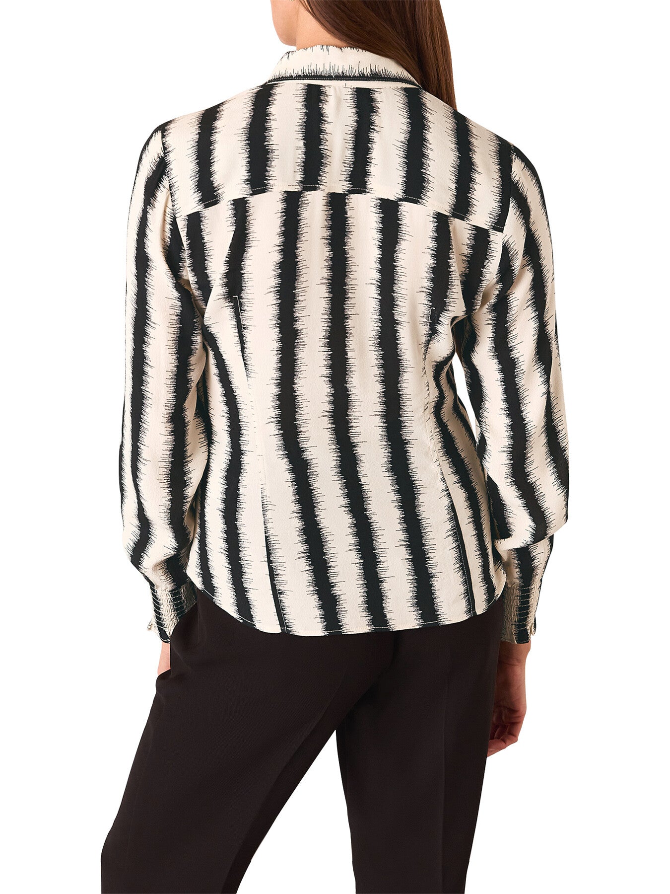 Ivory/Multi Hazy Stripe Fitted Shirt