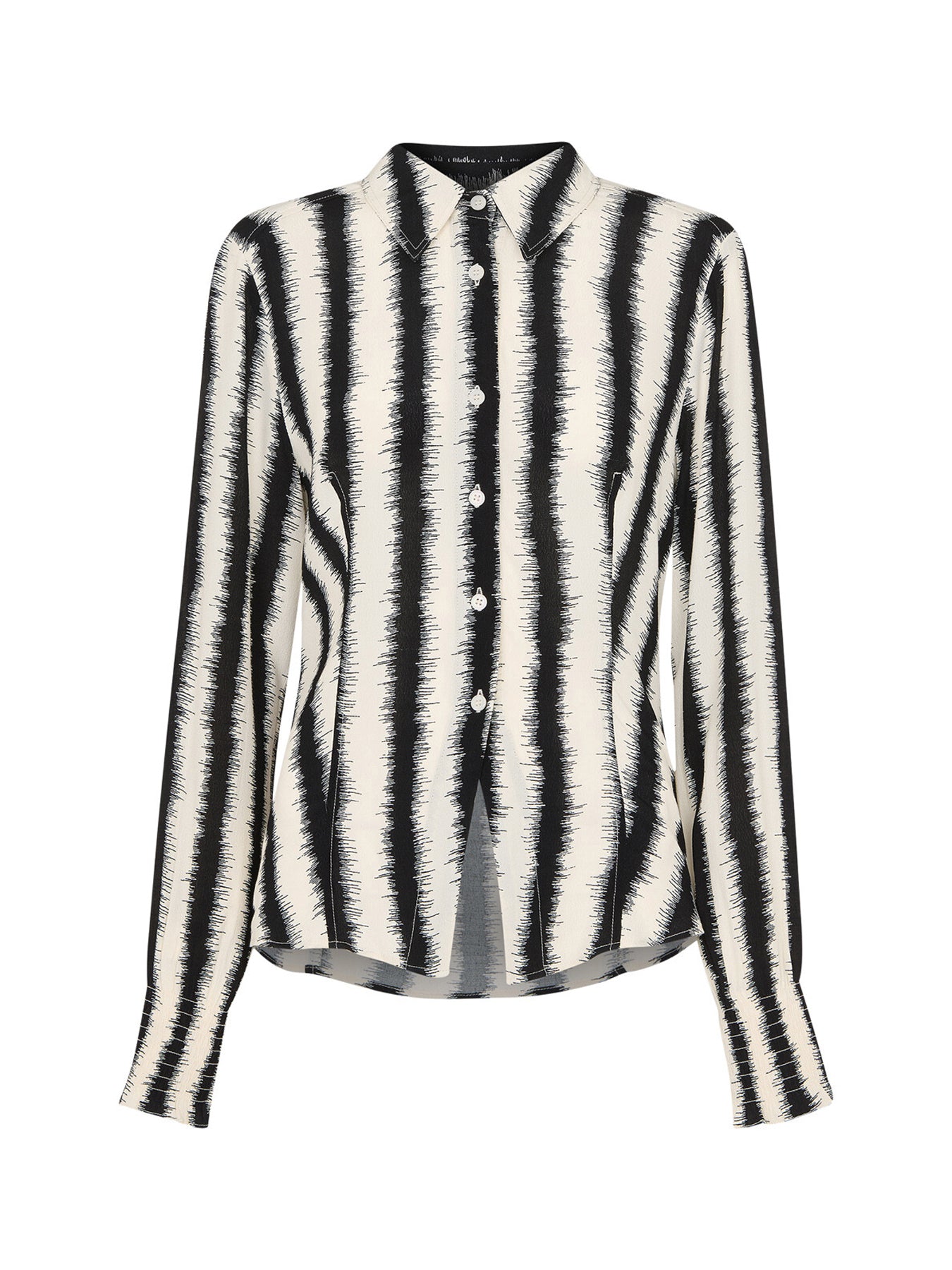 Ivory/Multi Hazy Stripe Fitted Shirt
