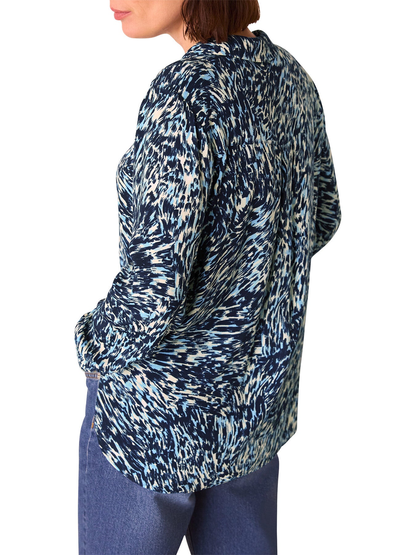 Blue/Multi Leopard Swirl Print Shirt