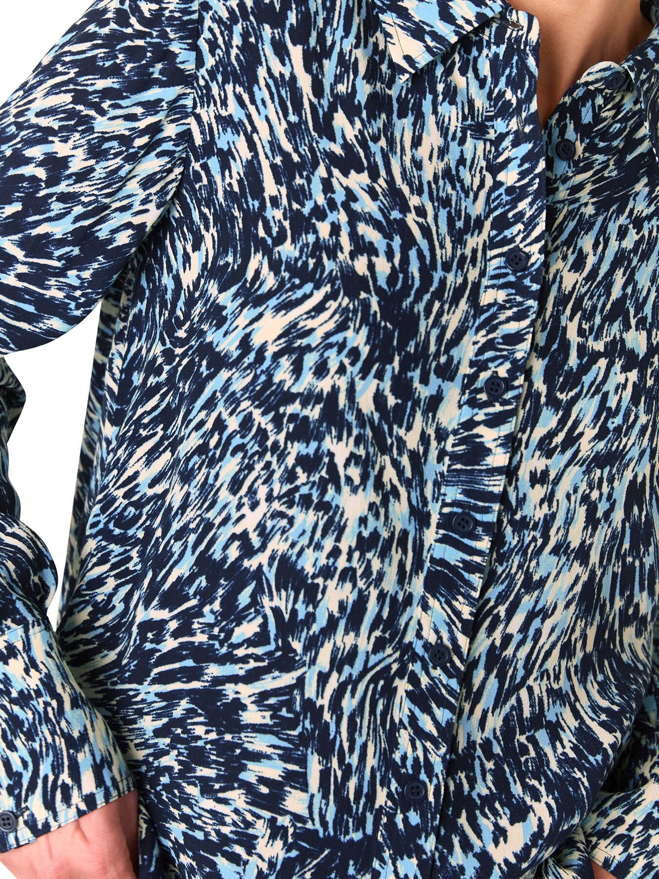 Blue/Multi Leopard Swirl Print Shirt
