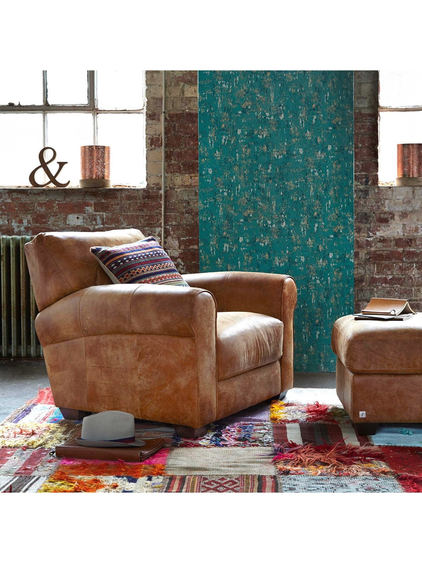 New Houston Leather Footstool