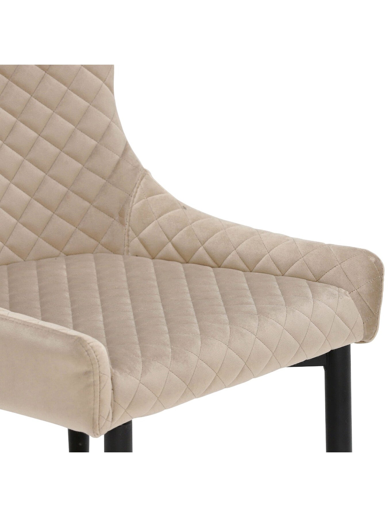 Neutral Rivington Neutral Velvet Quilted Dining Chair