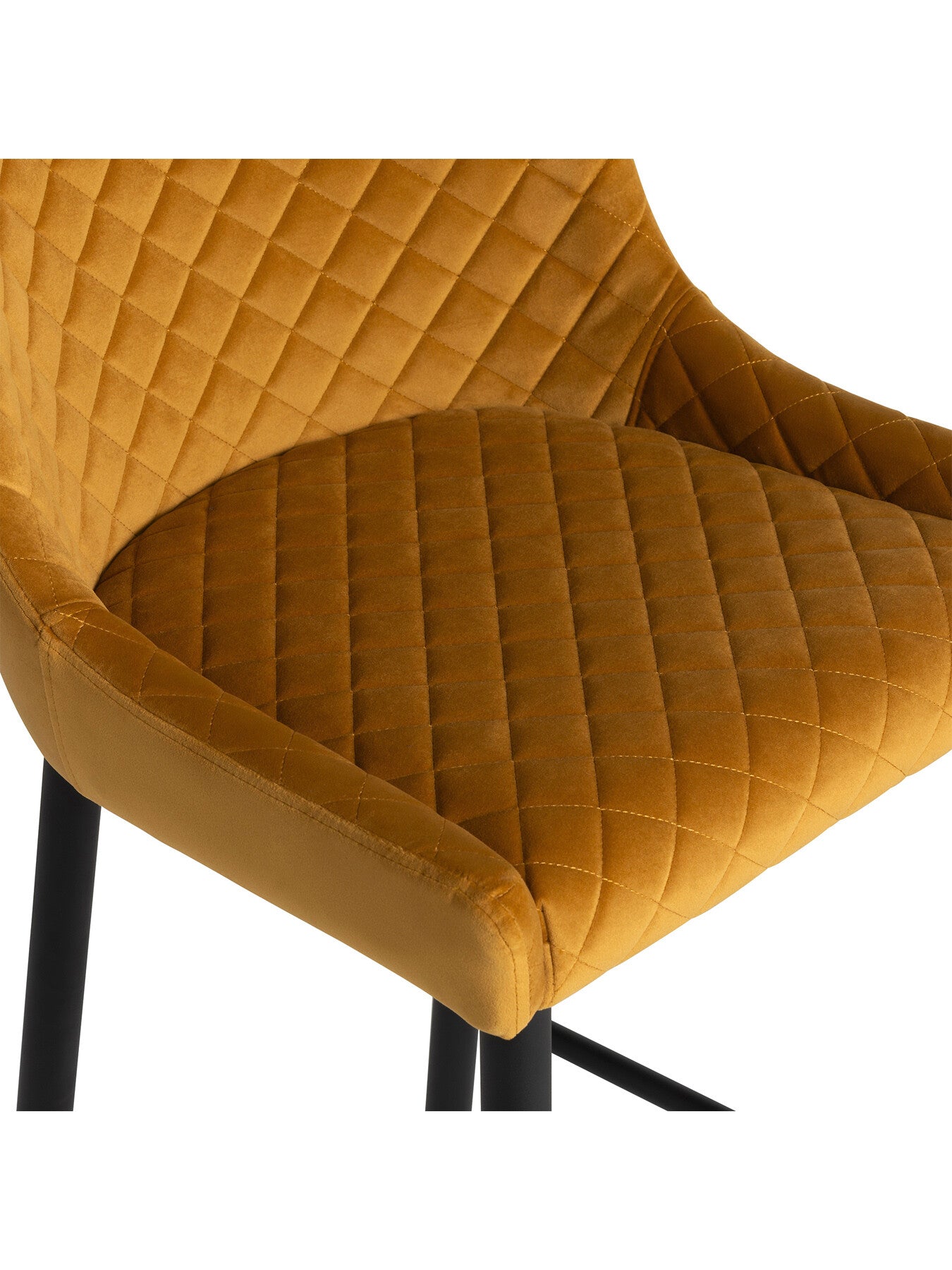 Rivington Golden Velvet Quilted Bar Stool