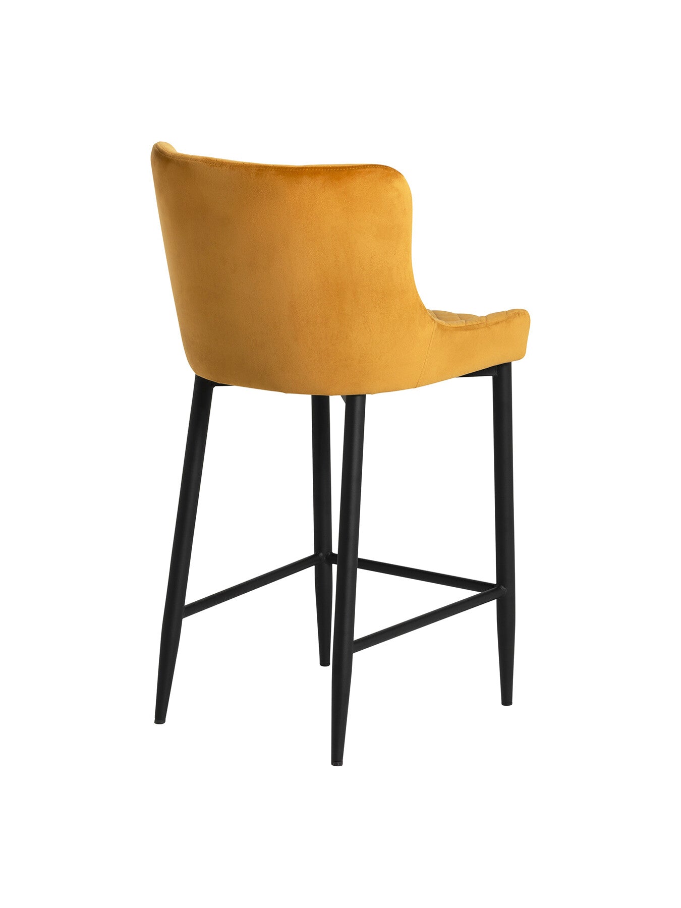 Yellow Rivington Golden Velvet Quilted Counter Stool