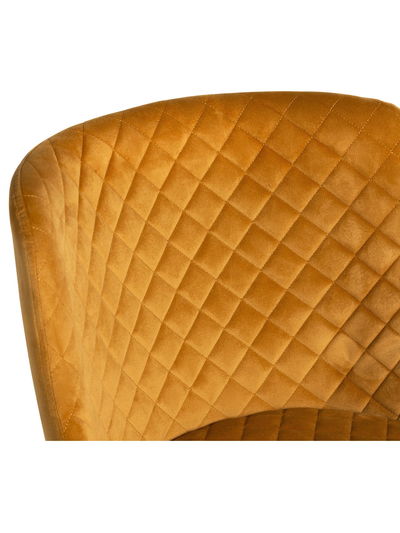 Yellow Rivington Golden Velvet Quilted Counter Stool