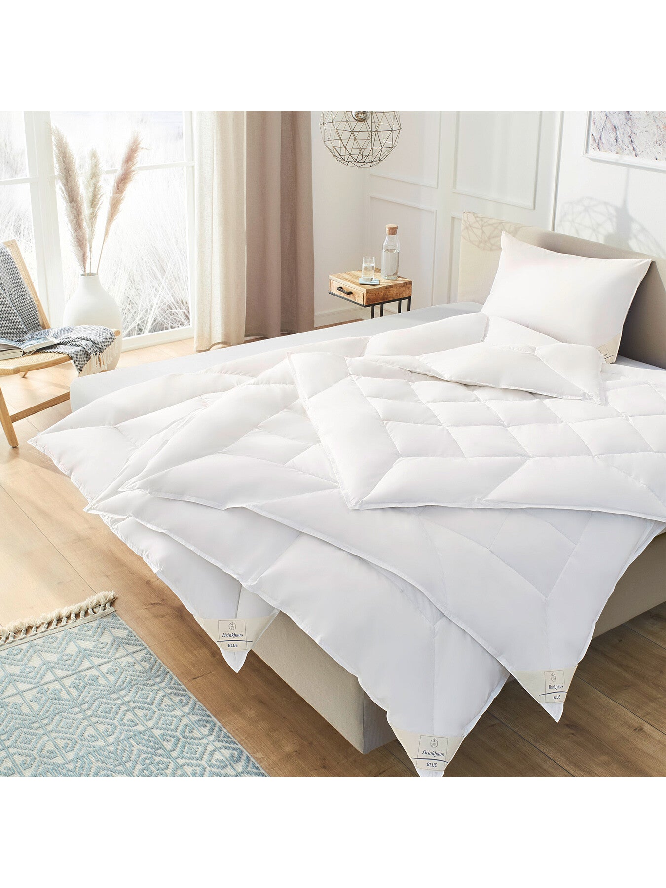 Blue Down Square Soft Pillow