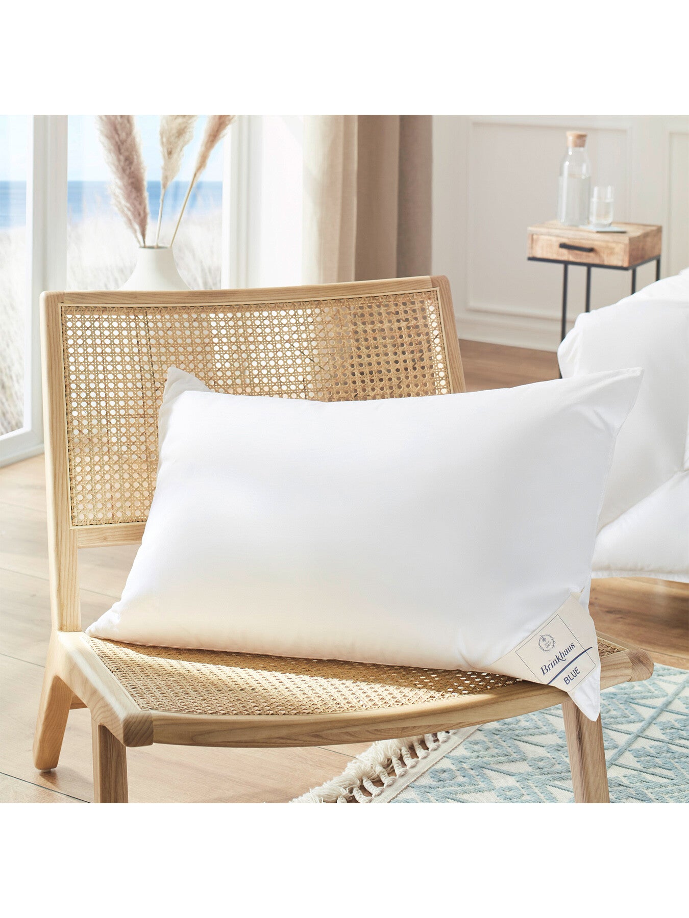 Blue Down Square Firm Pillow