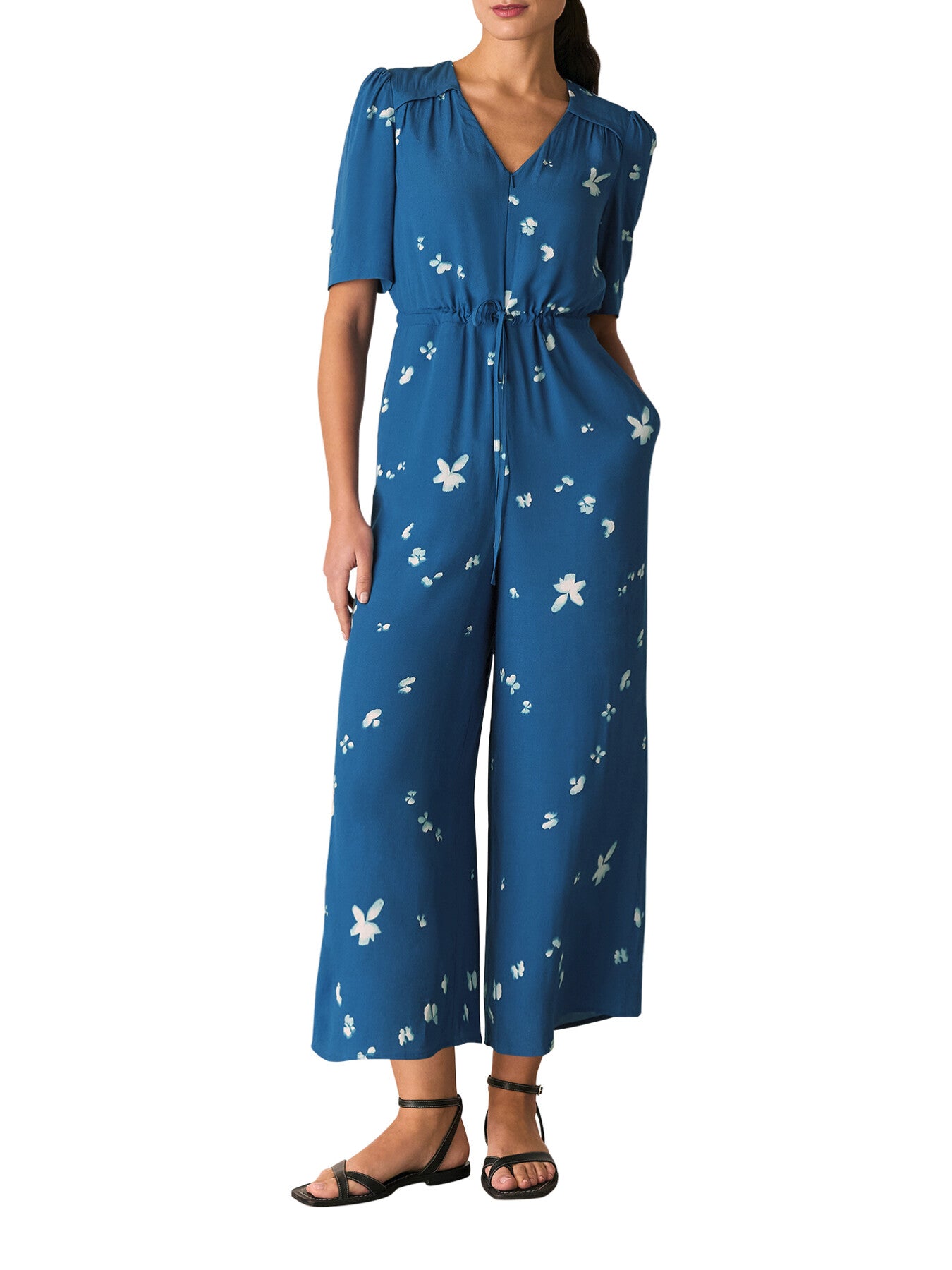 Blue/Multi Sun Bleached Floral Jumpsuit