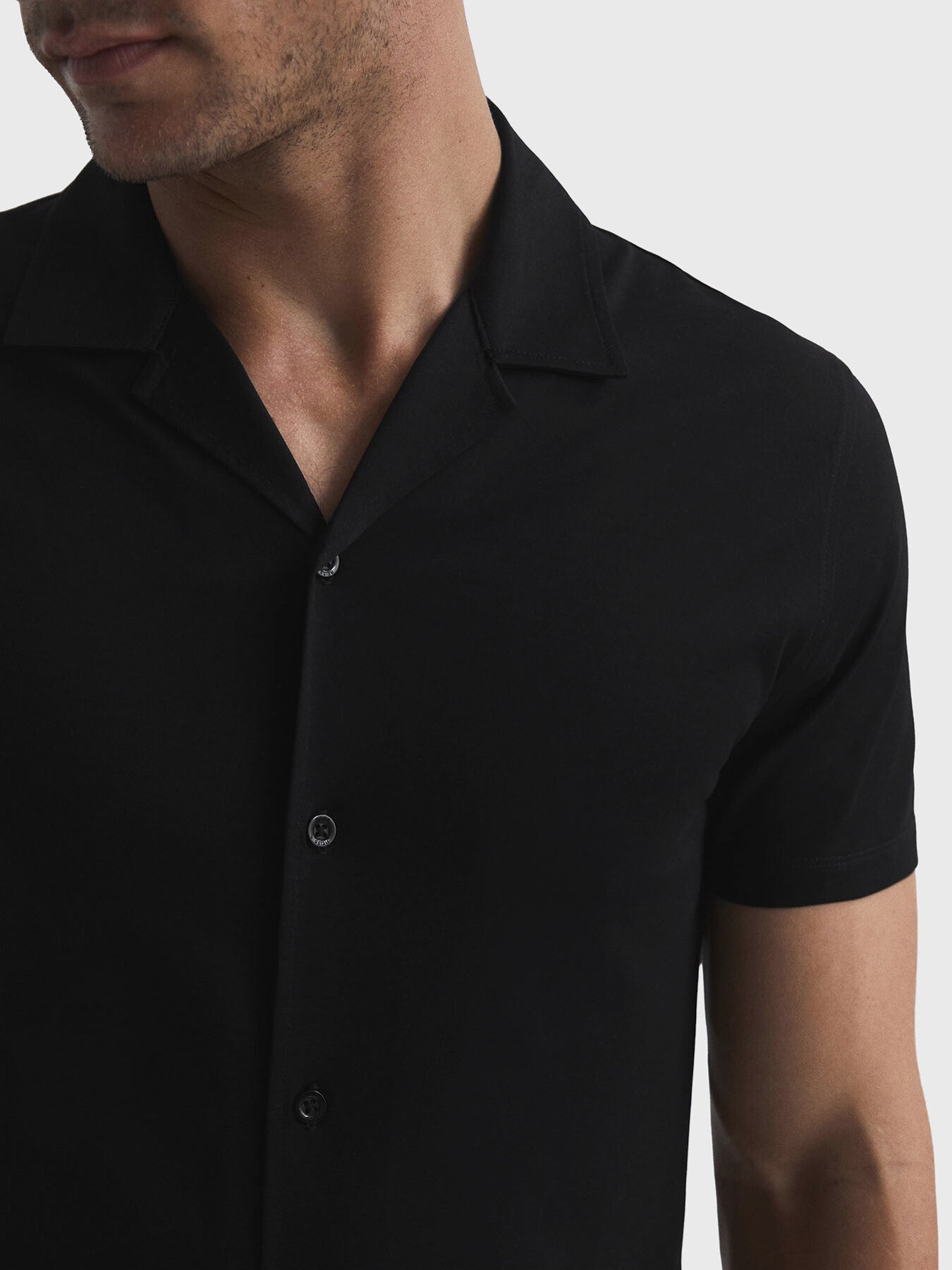 Caspa Mercerised Jersey Cuban Collar Shirt