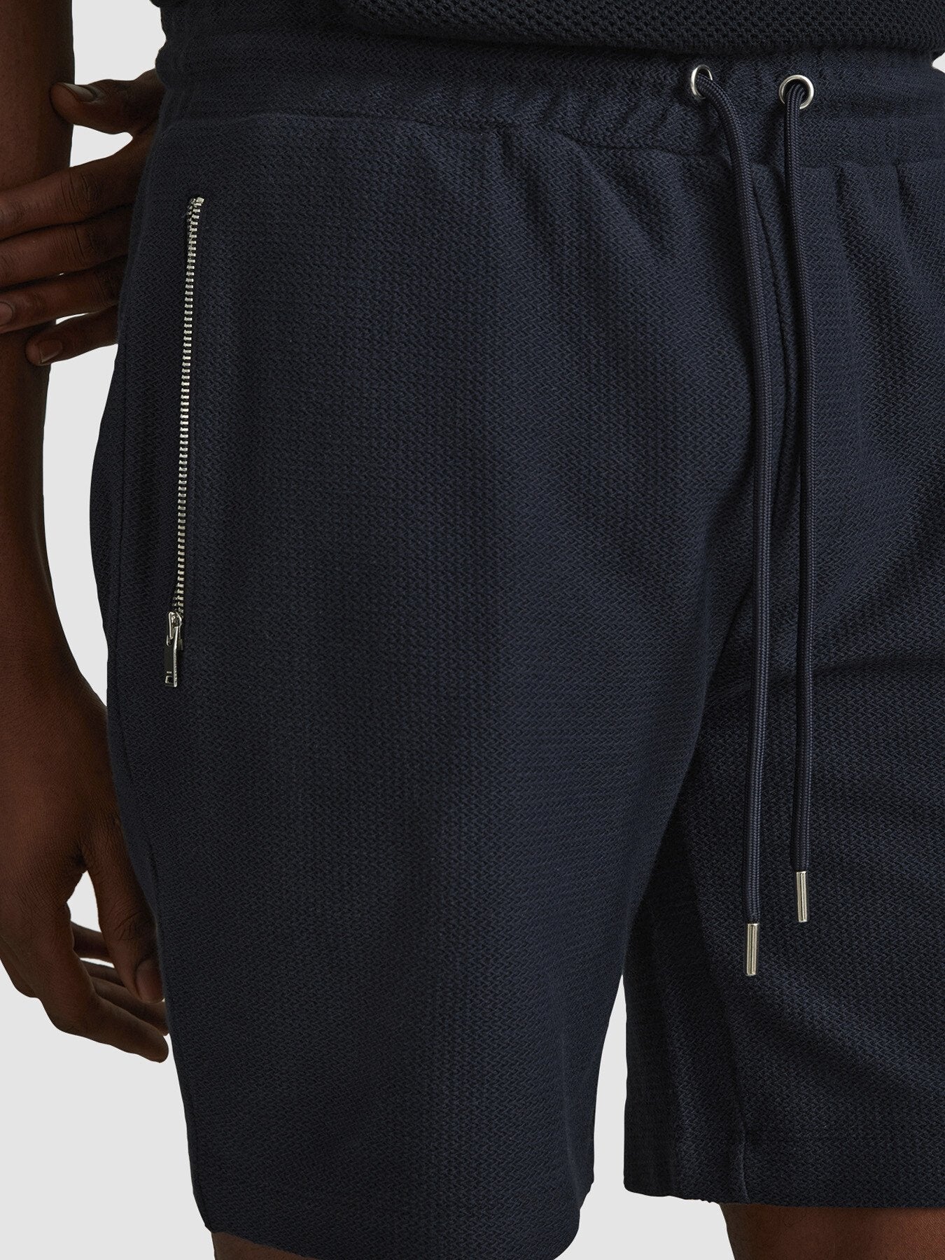 Hester Textured Cotton Drawstring Shorts