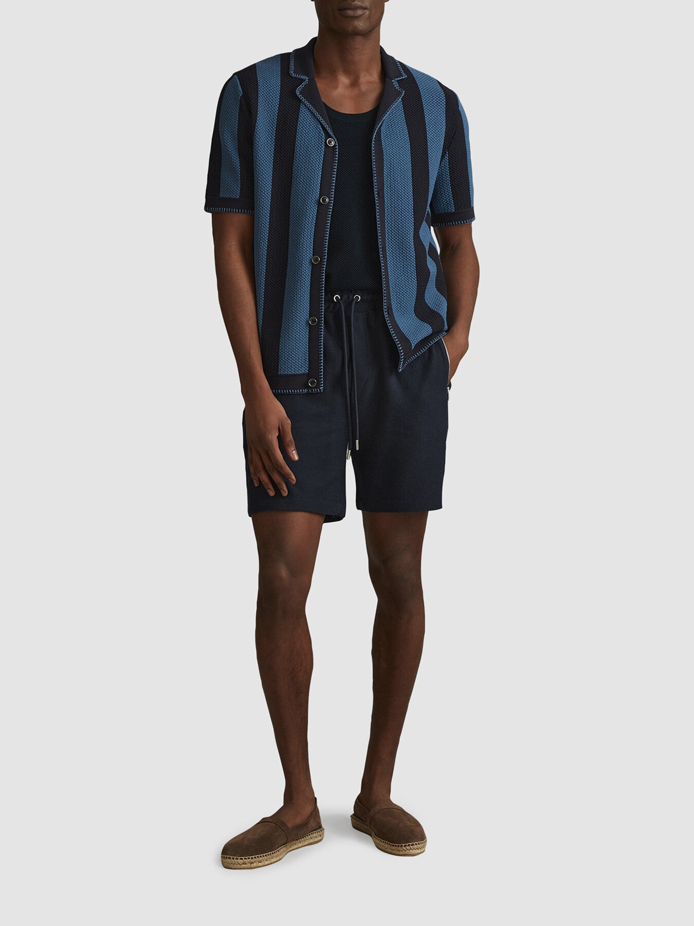 Hester Textured Cotton Drawstring Shorts