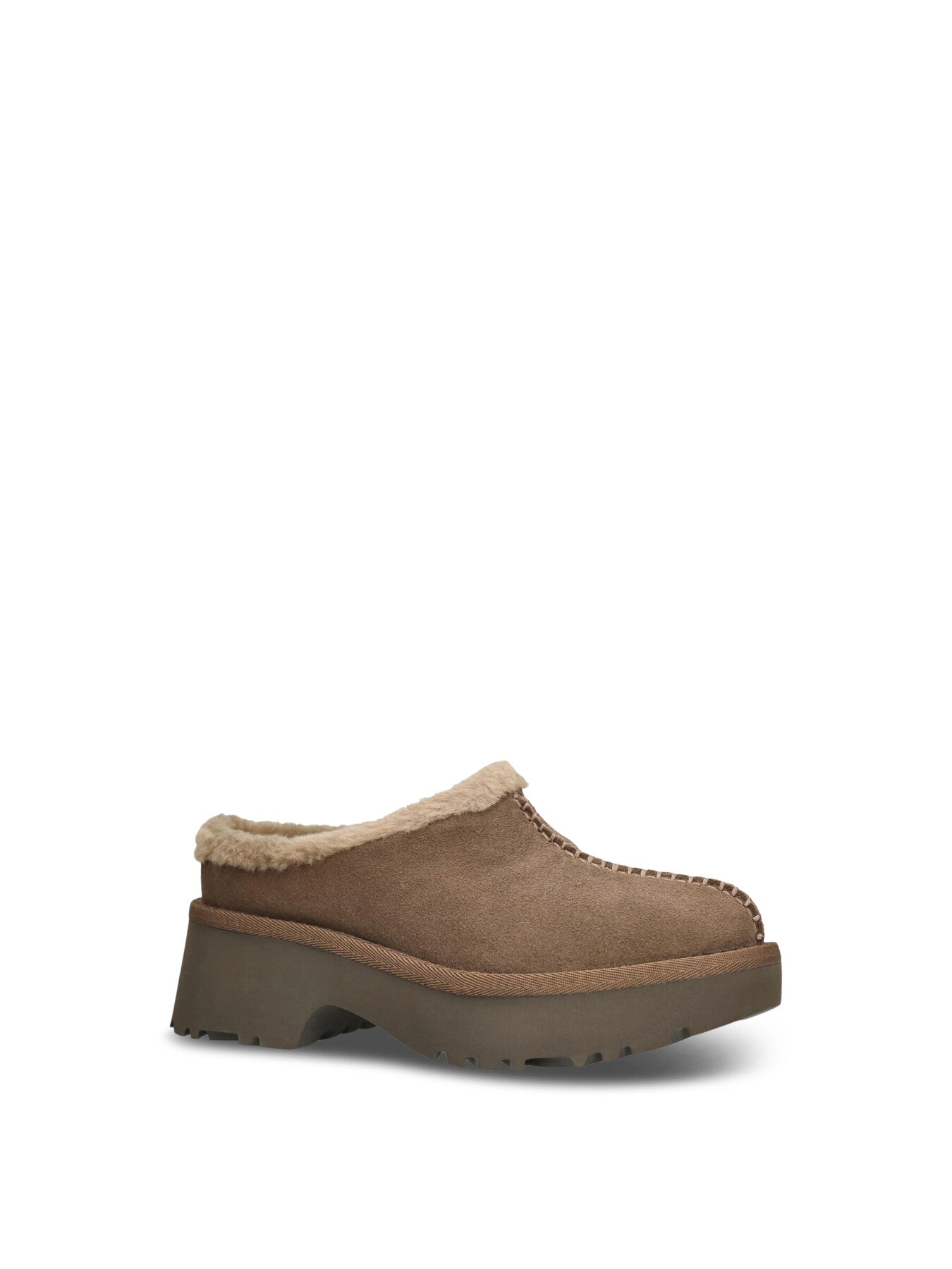 Womens New Heights Cozy Clog Suede Slip Ons