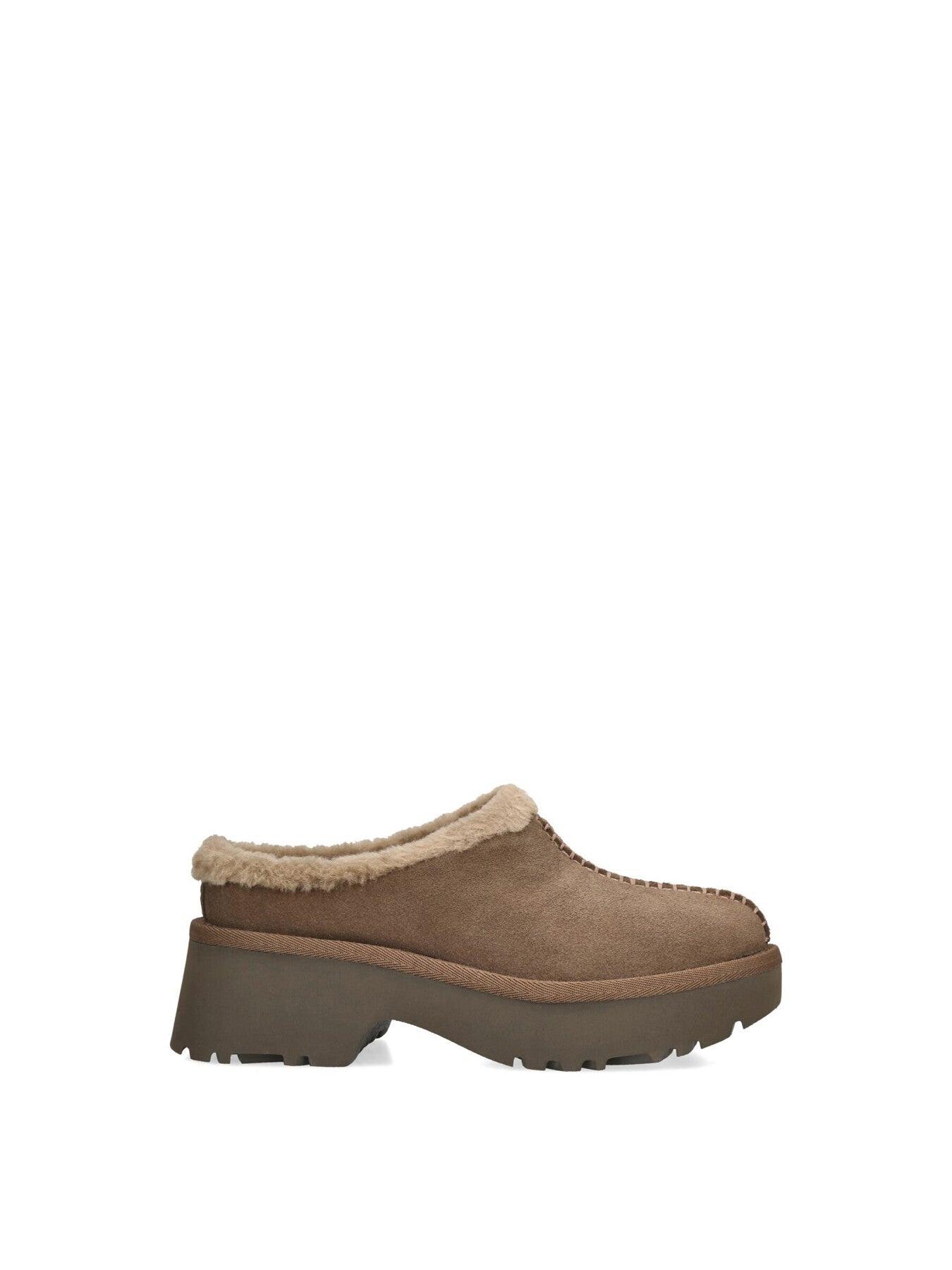 Womens New Heights Cozy Clog Suede Slip Ons