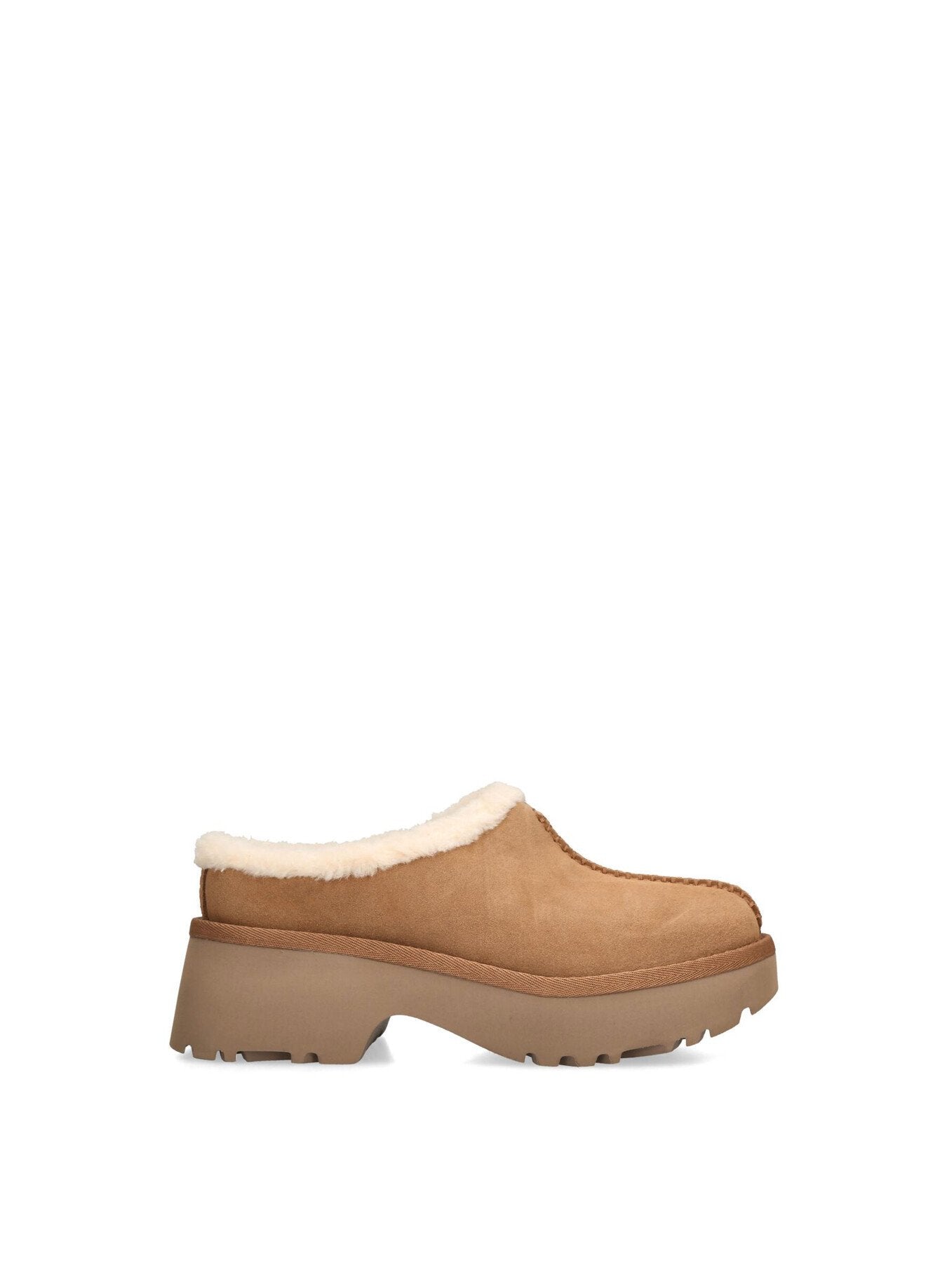 New Heights Cozy Clog Suede Slip Ons Tan
