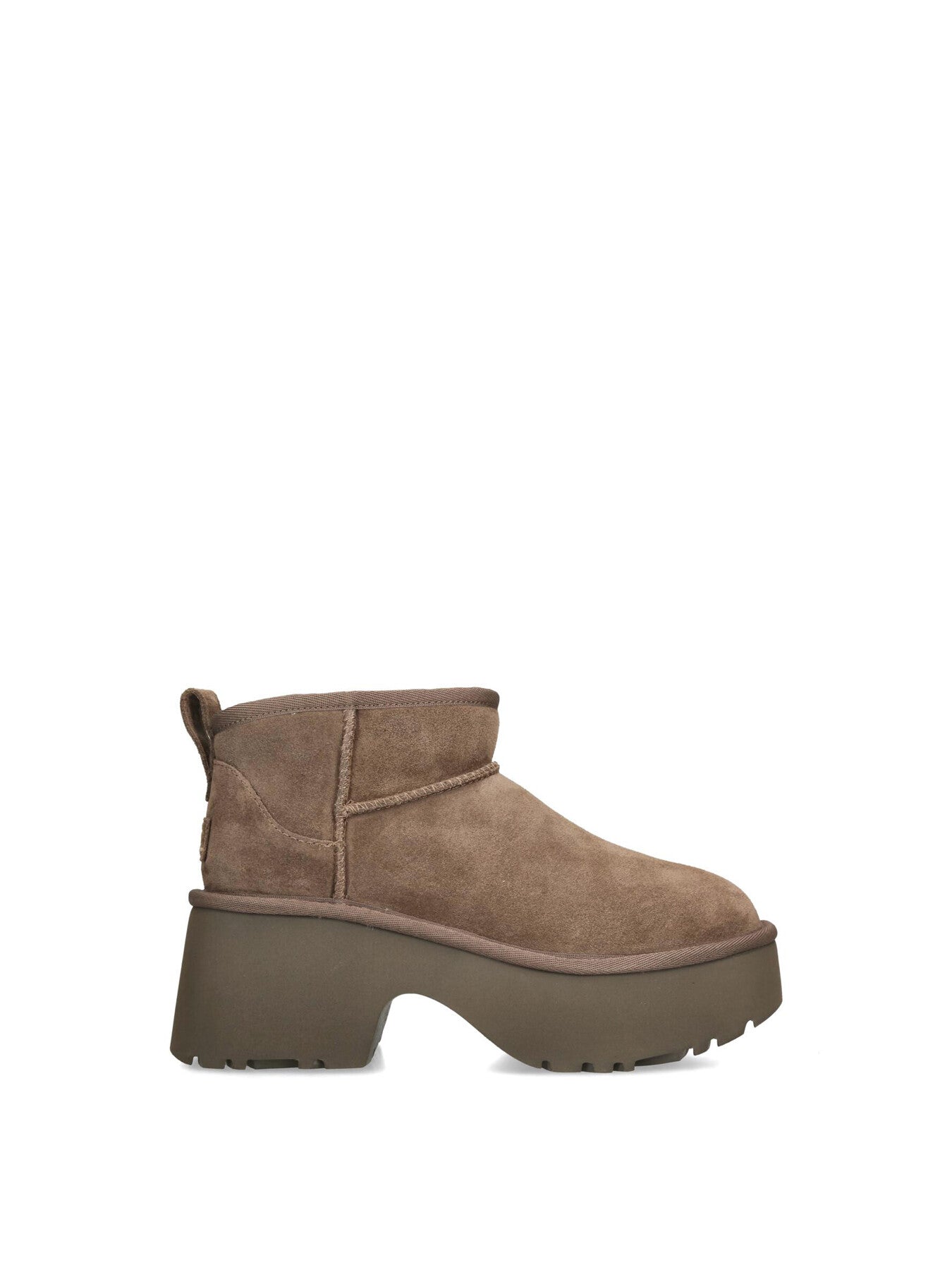 Womens Classic Ultra Mini New Heights Suede Ankle Boots