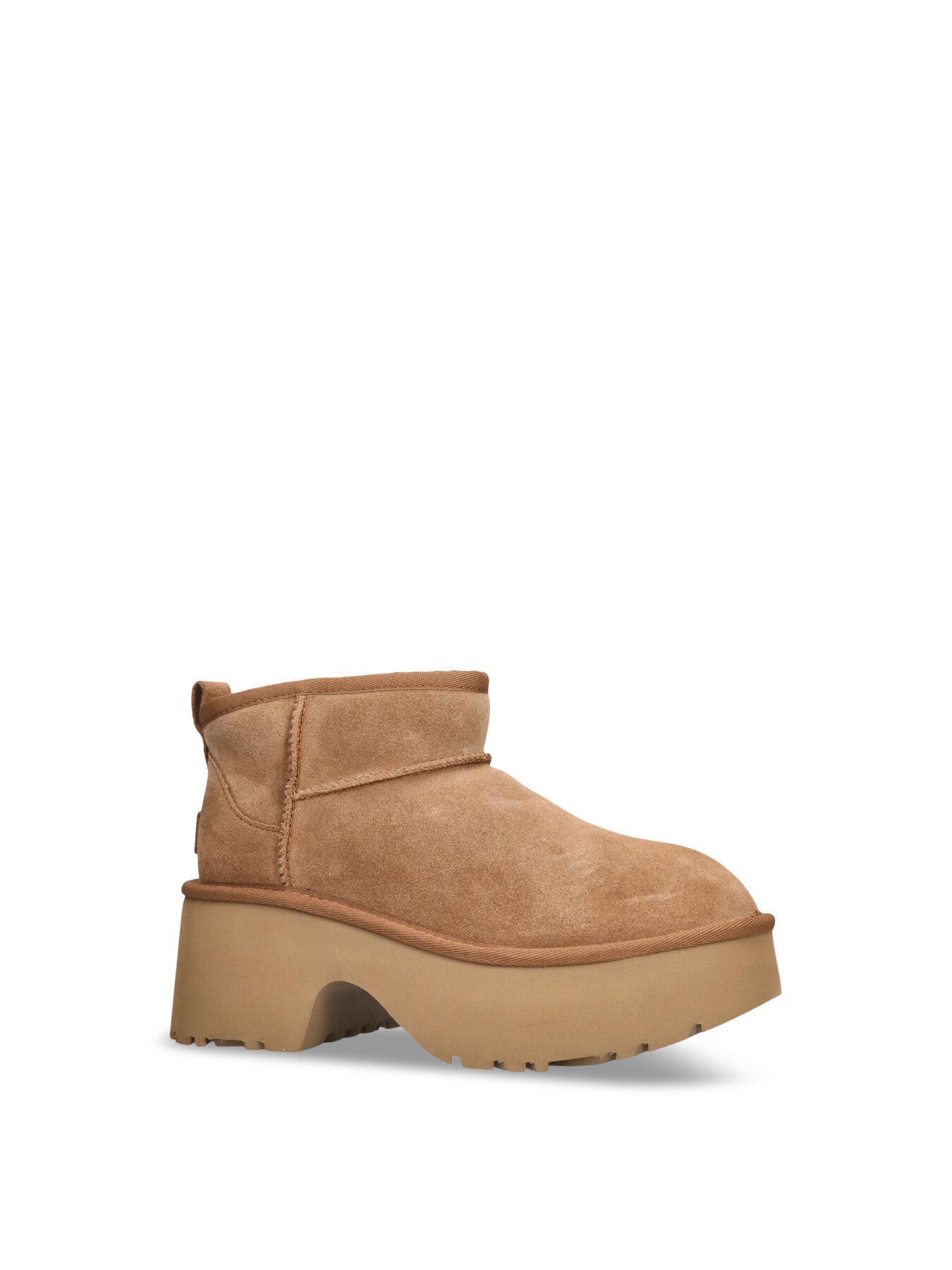 Womens Classic Ultra Mini New Heights Suede Ankle Boots