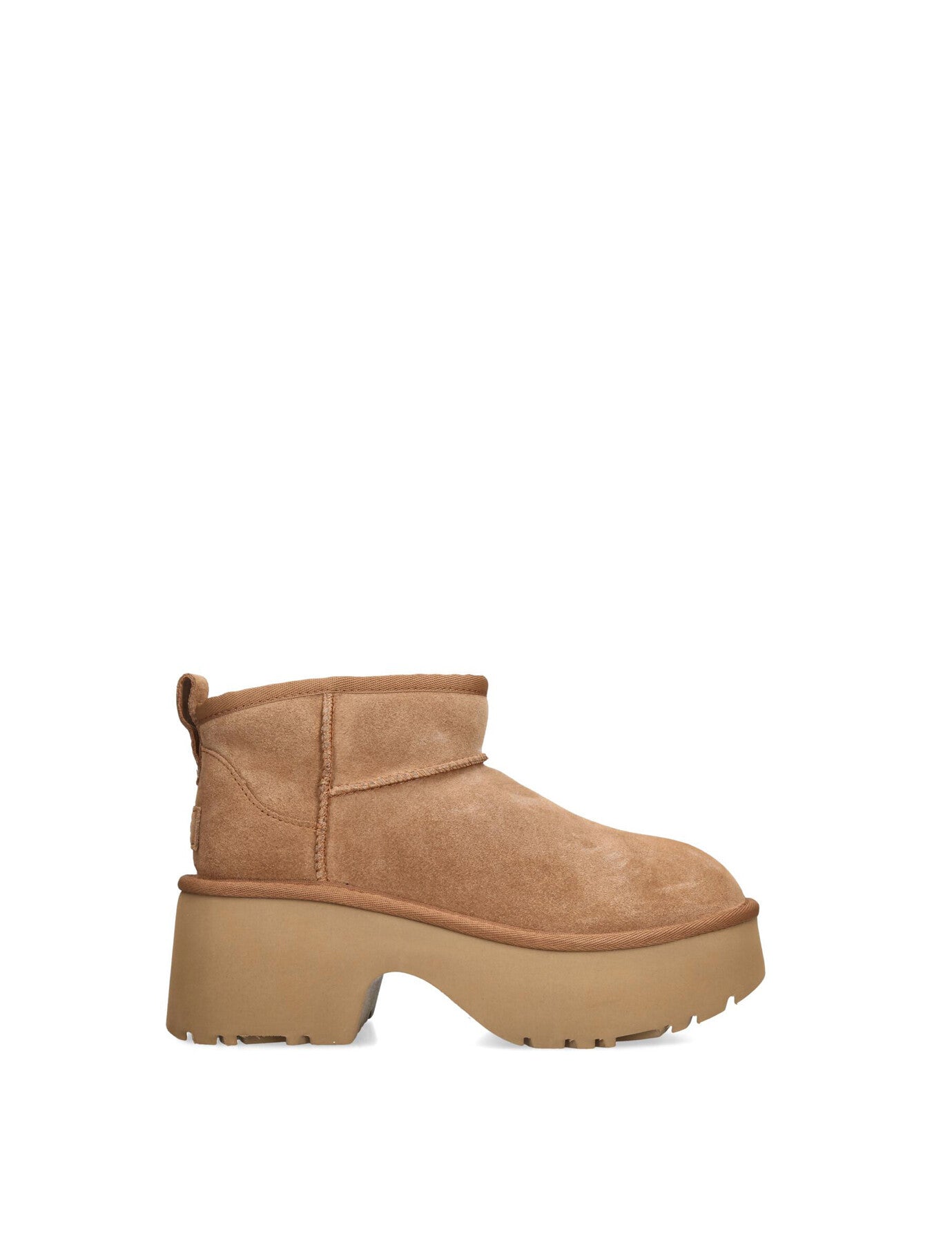 Womens Classic Ultra Mini New Heights Suede Ankle Boots