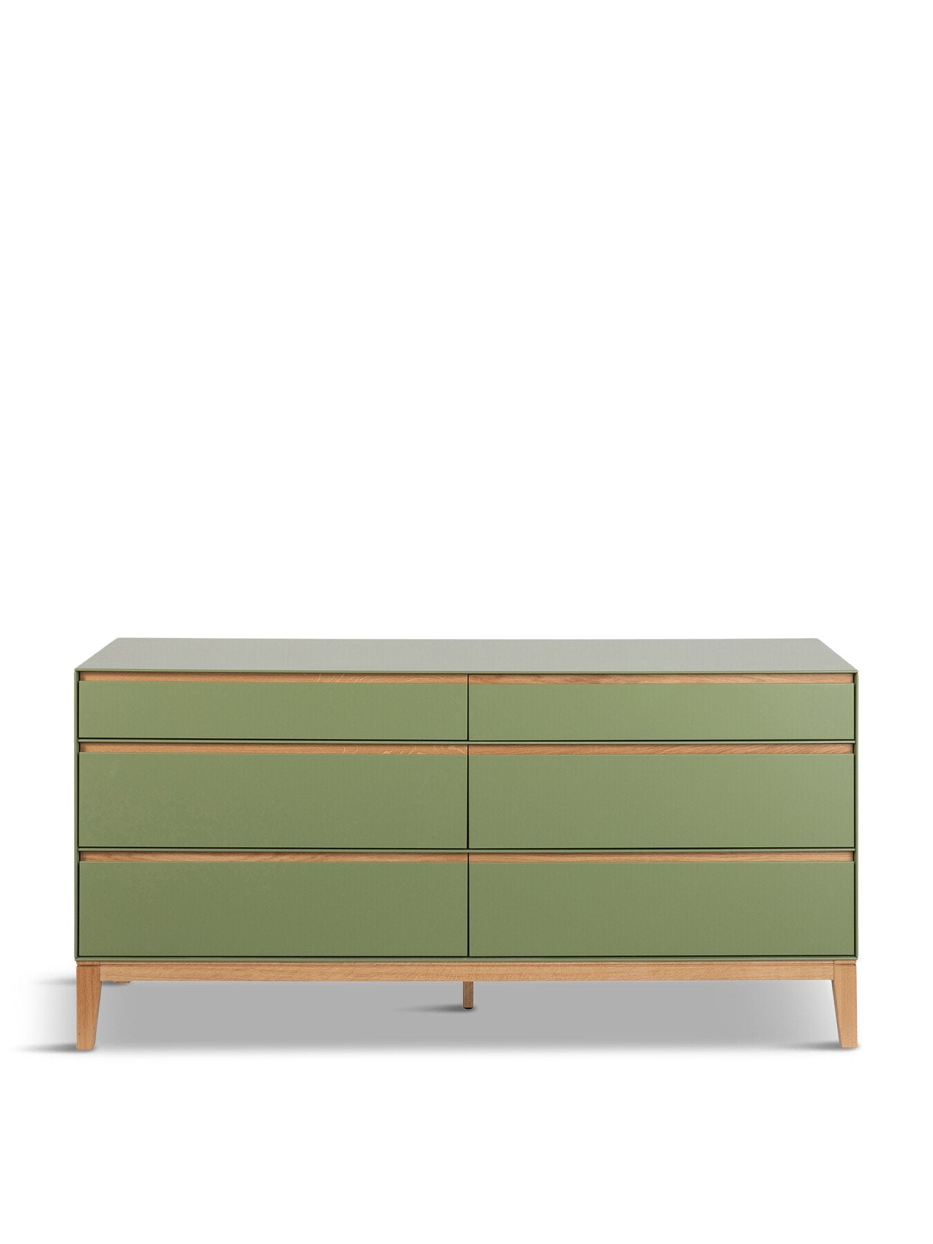 Lars 6 Drawer Dresser Wide Olive and Oak