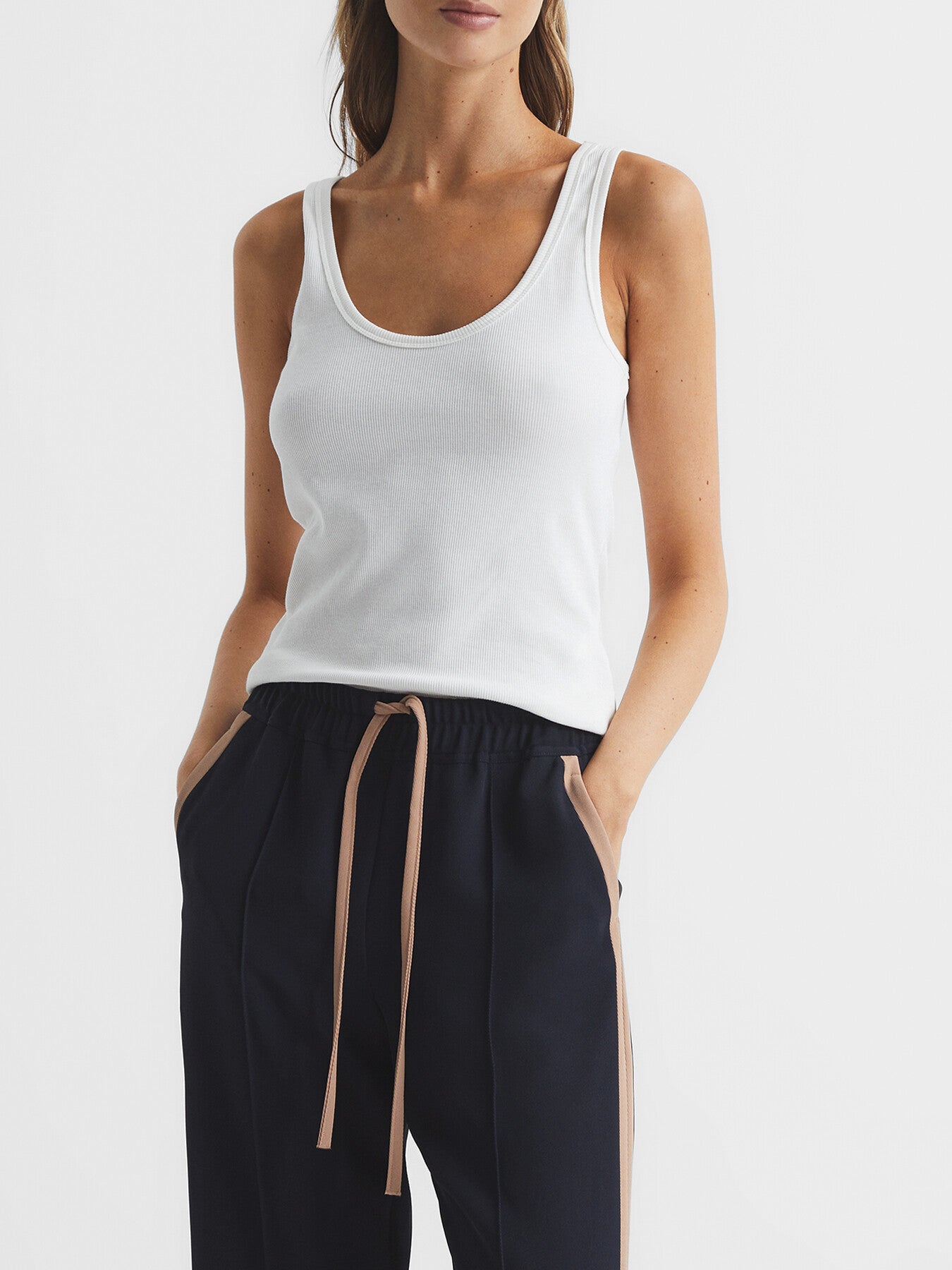 Violet Scoop Neck Jersey Vest Top