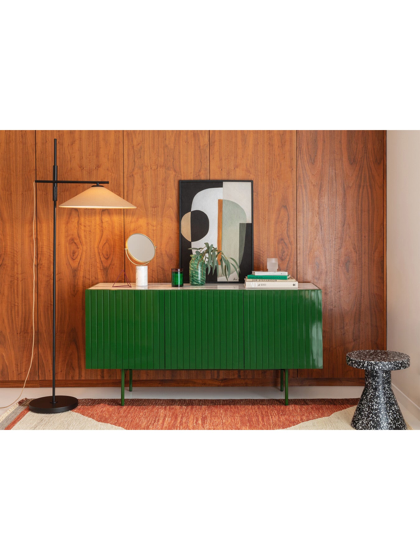 Armstrong Adjustable Floor Lamp Black/Natural