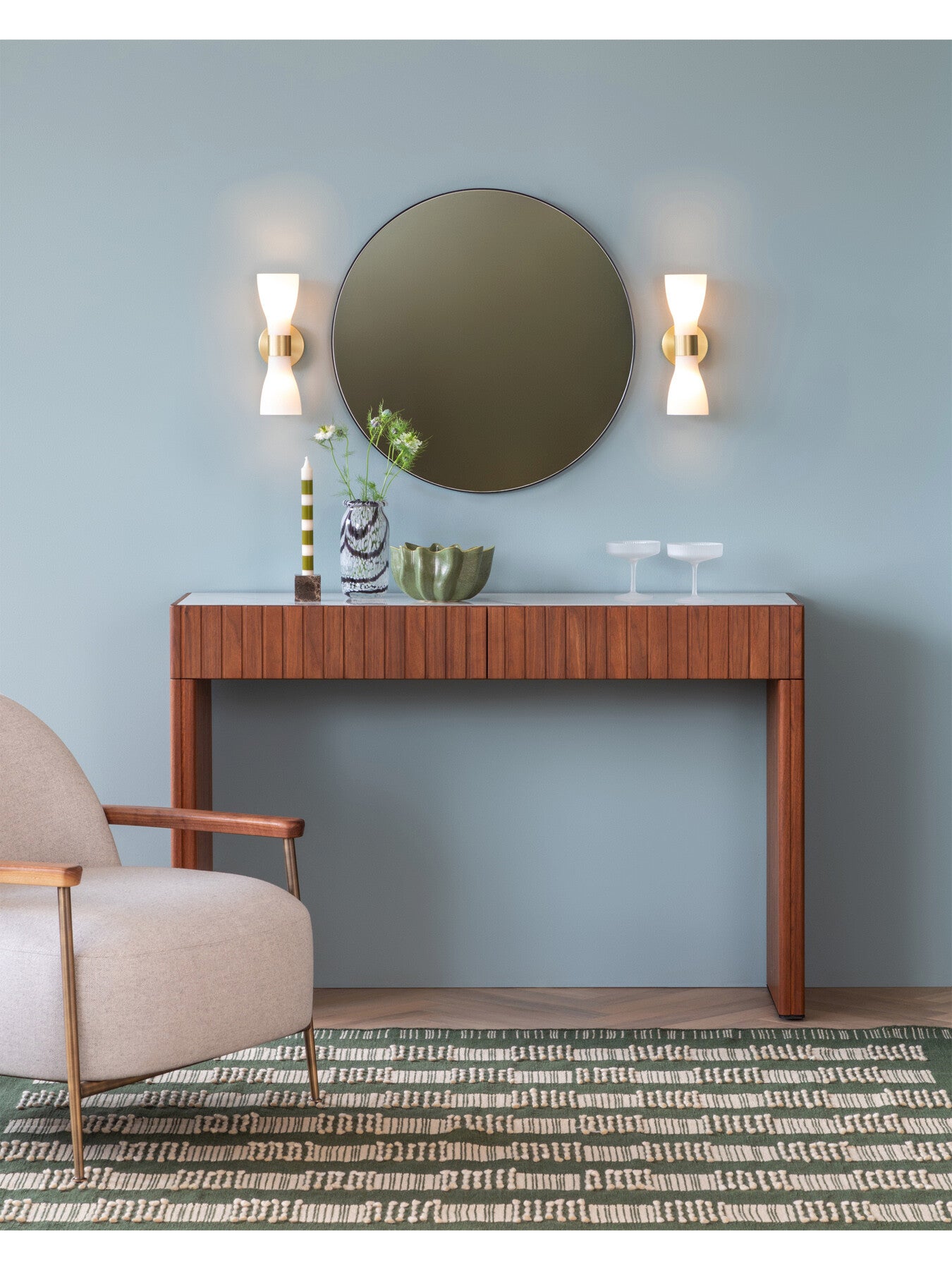 Ophelia Double Wall Lamp Brushed Brass