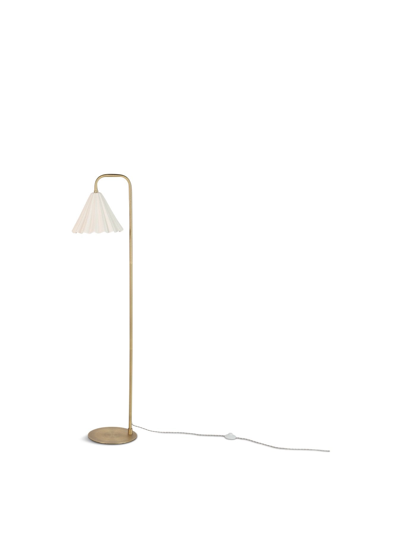 Monroe Porcelain Floor Lamp White/Brushed Gold