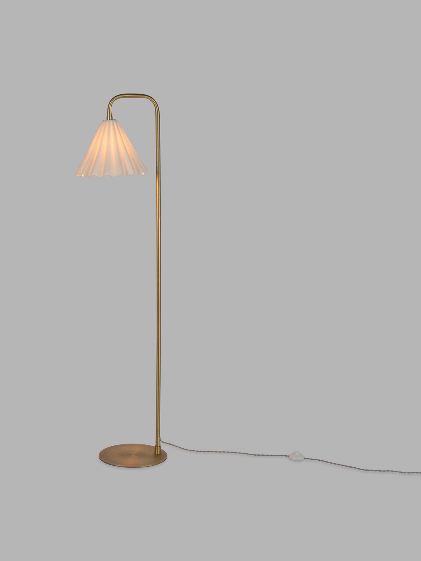 Monroe Porcelain Floor Lamp White/Brushed Gold