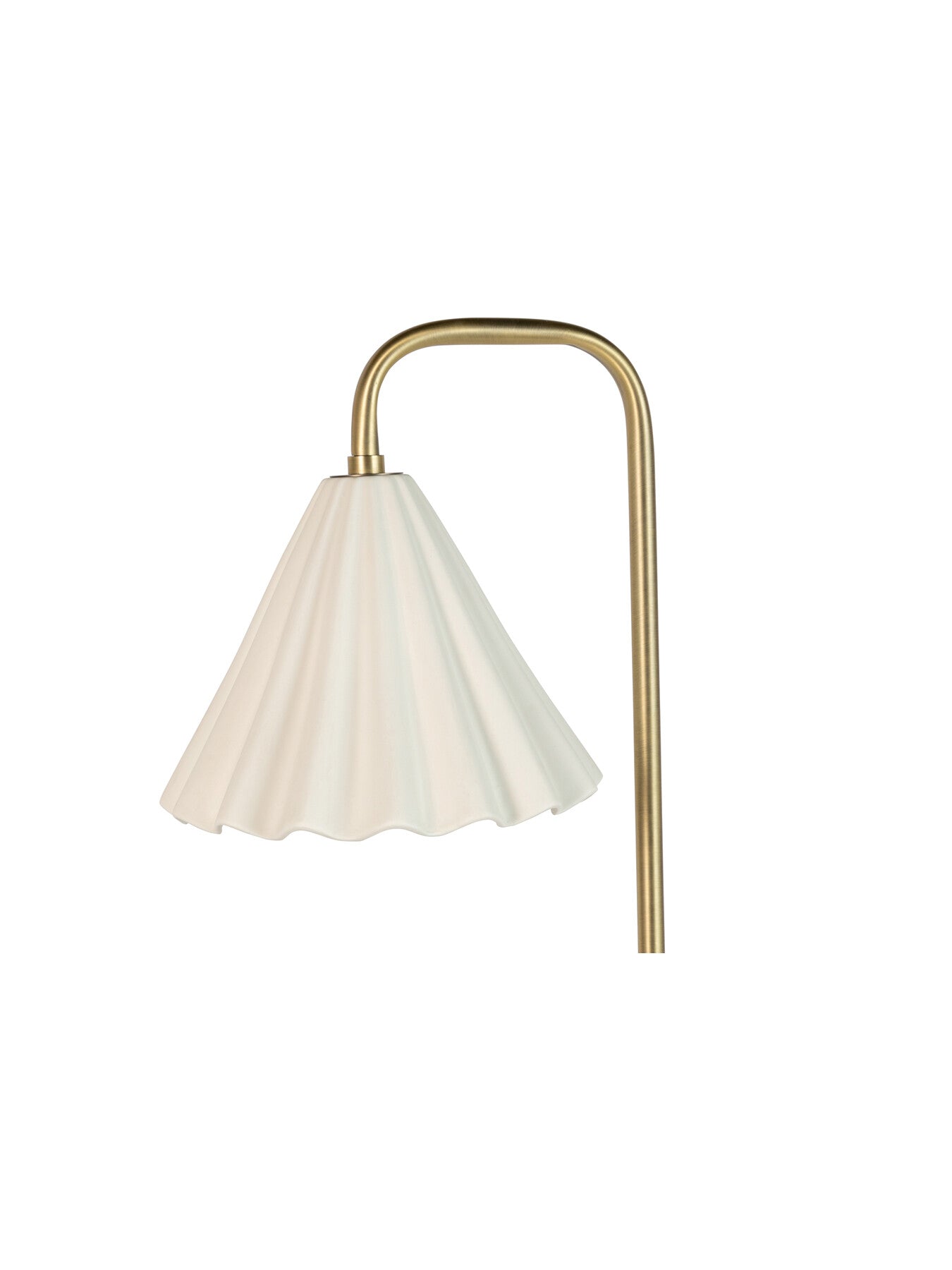 Monroe Porcelain Floor Lamp White/Brushed Gold