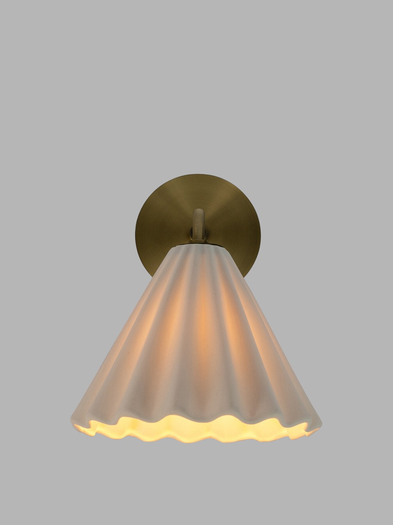 Monroe Porcelain Wall Light White/Brushed Gold