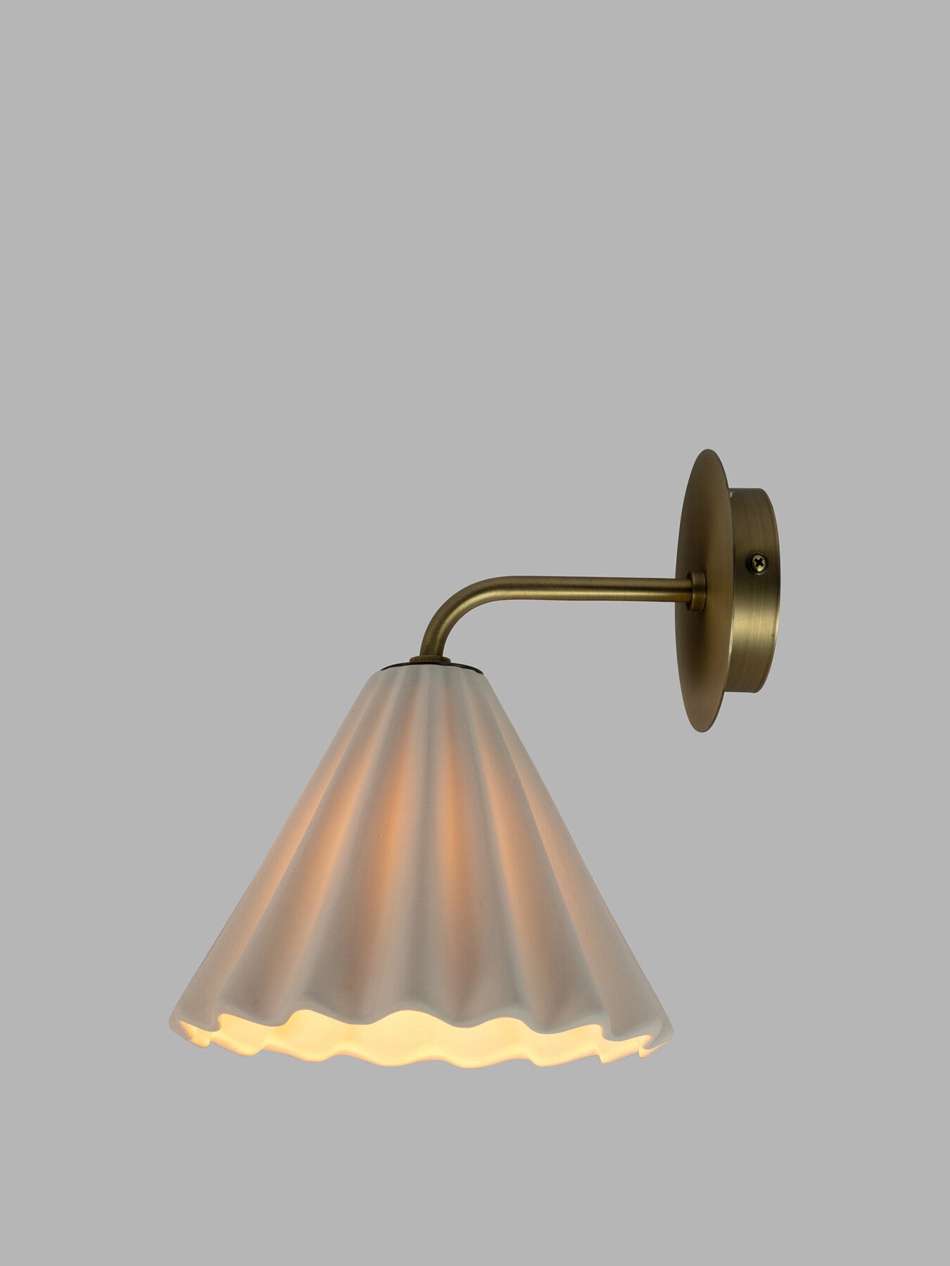 Monroe Porcelain Wall Light White/Brushed Gold
