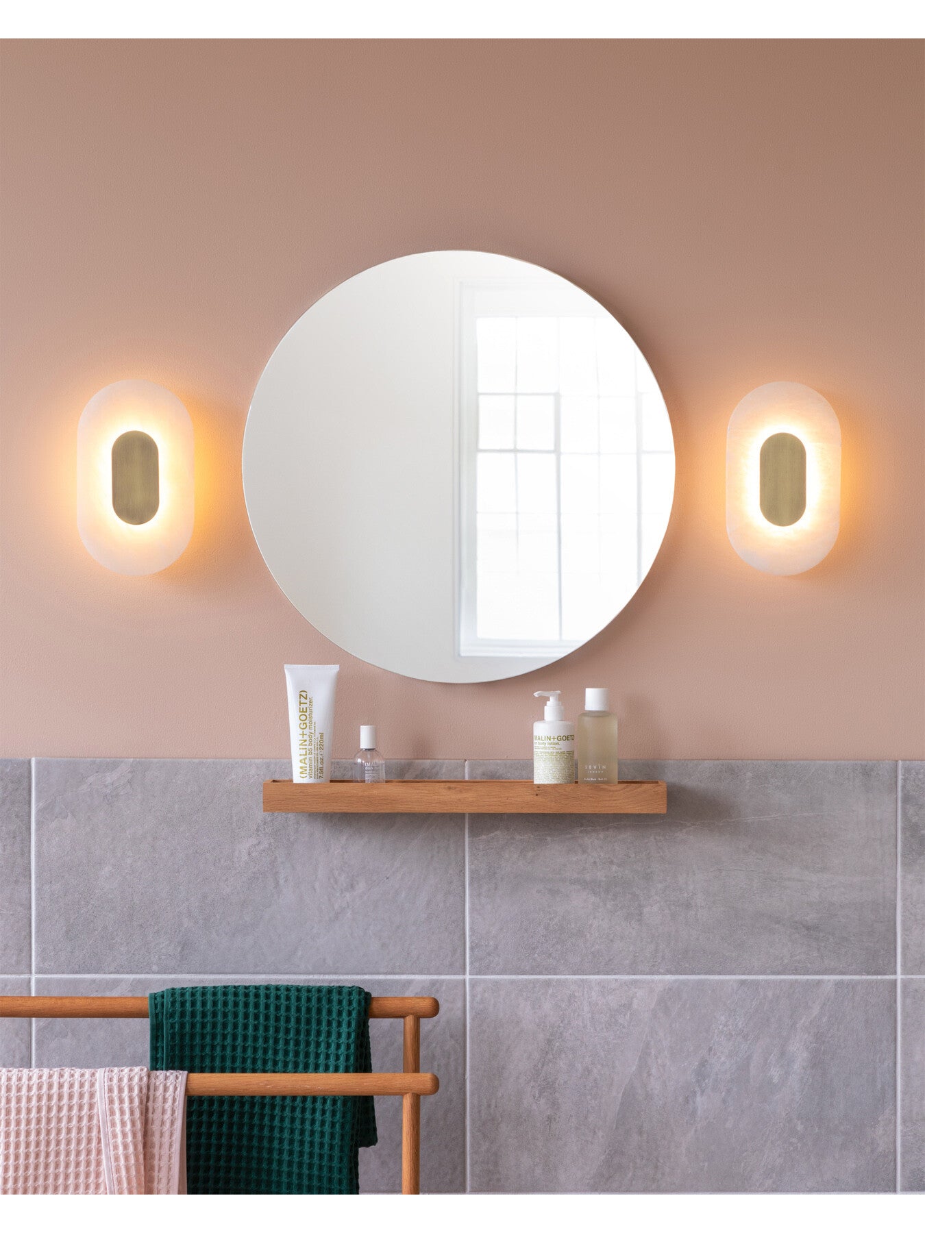 Ebro Alabaster LED Wall Light Oval IP44