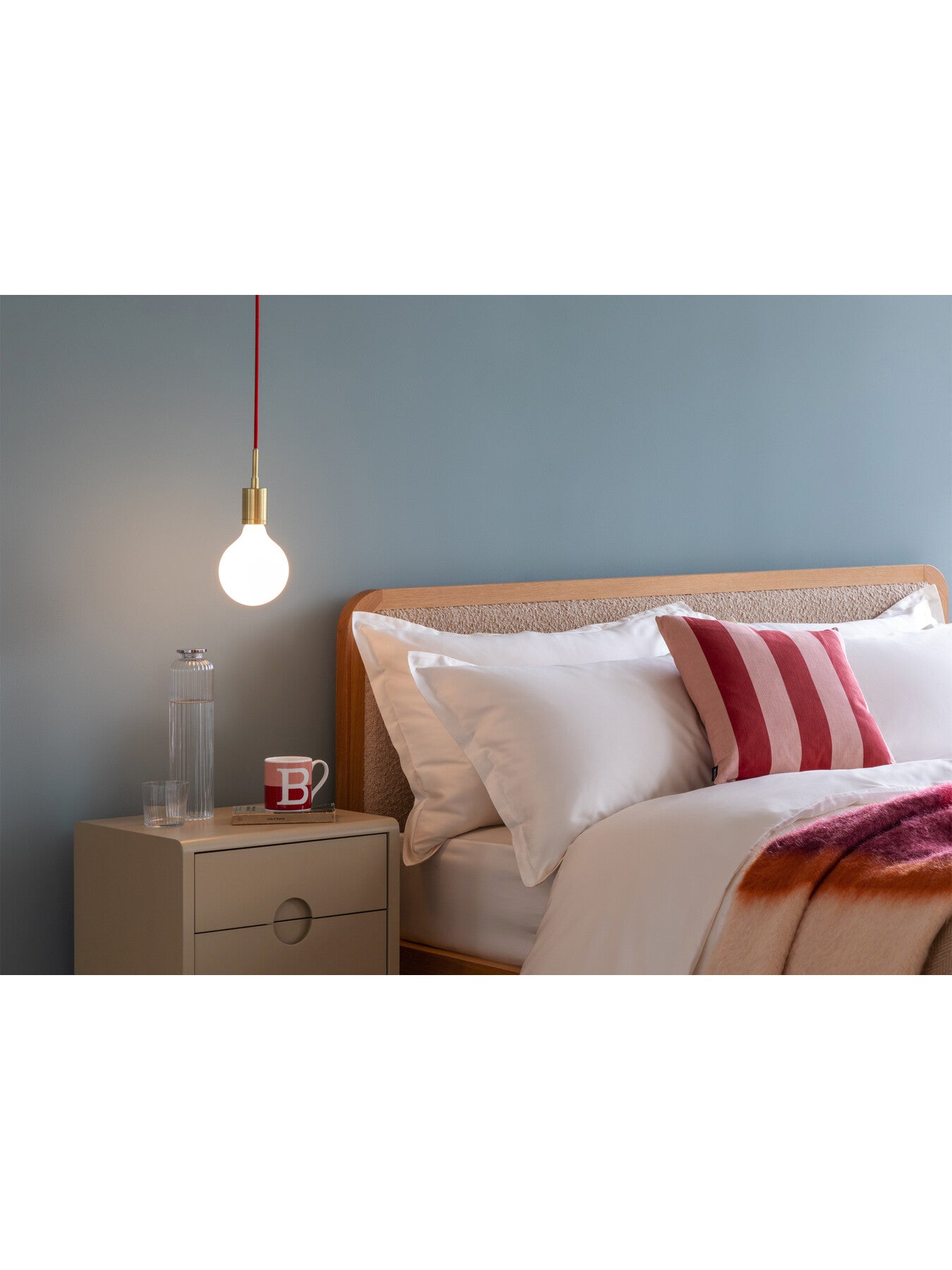 Cabana Stripe Red and Pink Cushion 43 x 43cm