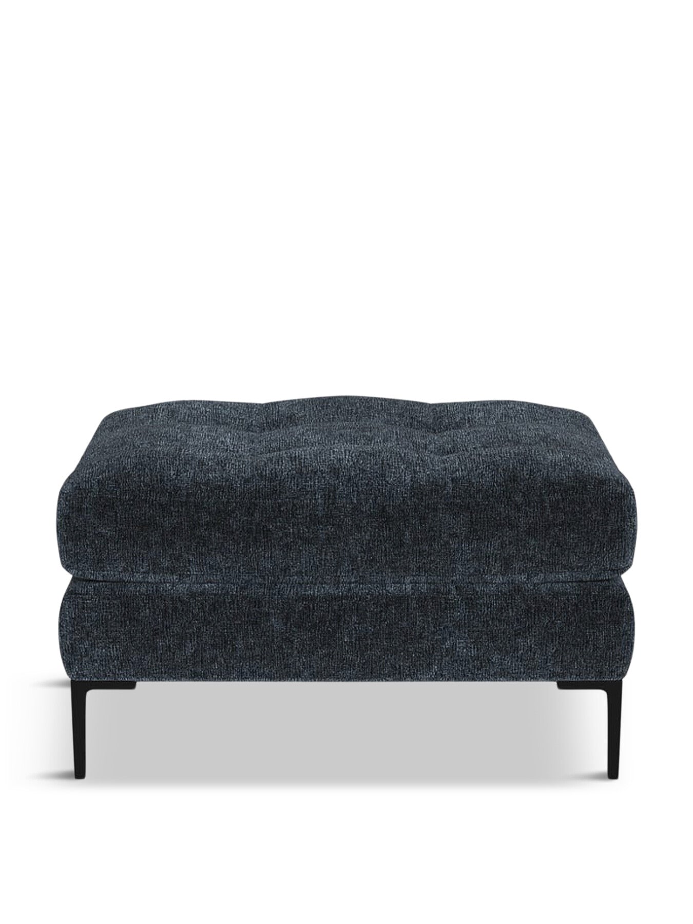 Eton Footstool Velvet Boucle Space Black Feet