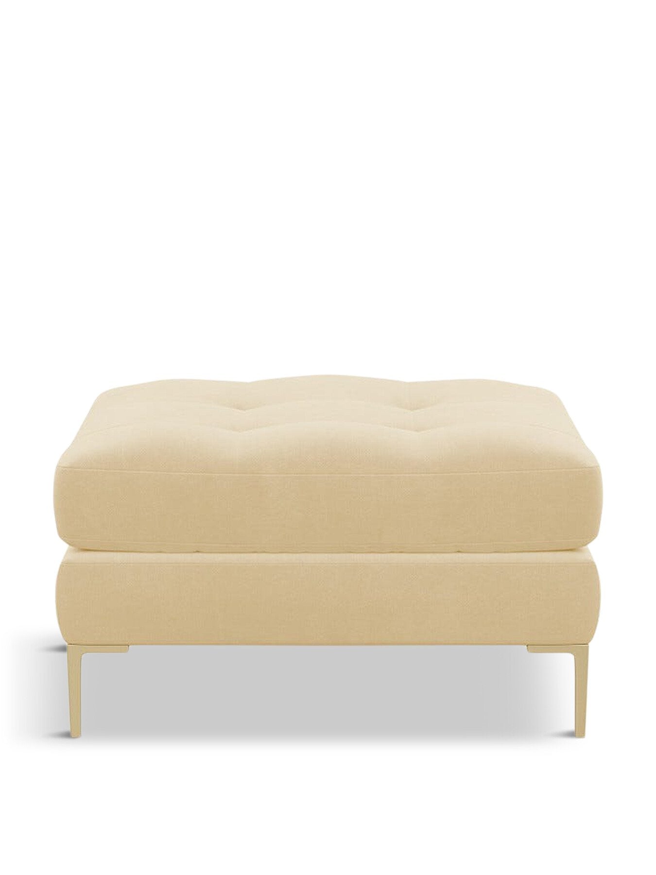 Eton Footstool Smart Luxe Velvet Biscuit Brass Feet