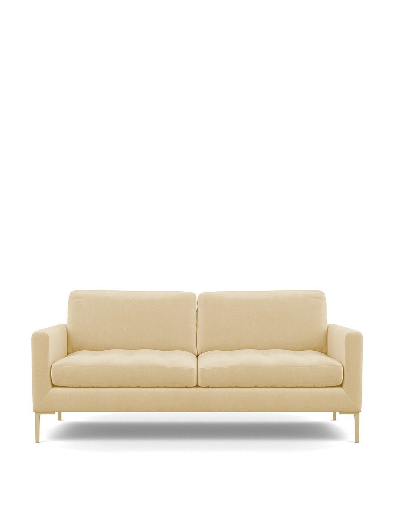 Eton Footstool Smart Luxe Velvet Biscuit Brass Feet